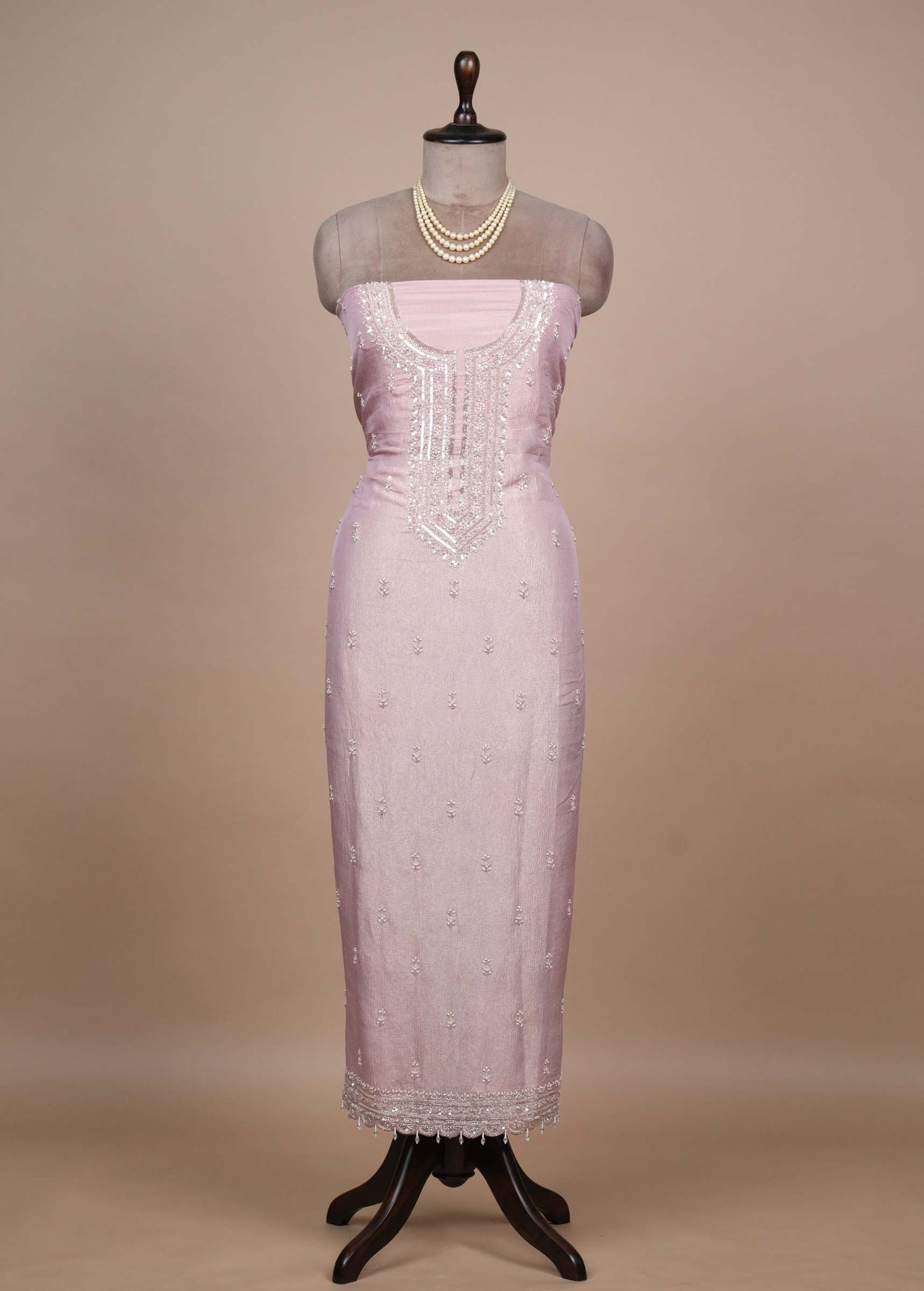 Pink Tissue Georgette Dress Material
