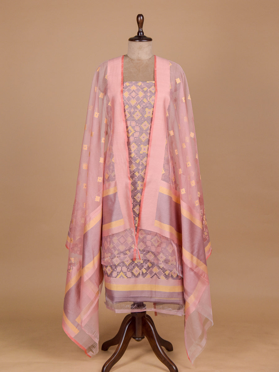 Purple Net Dress Material