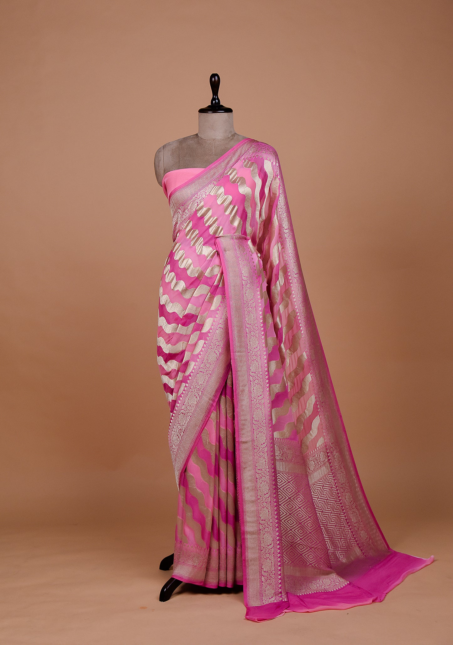 Pink Georgette Banarasi Saree