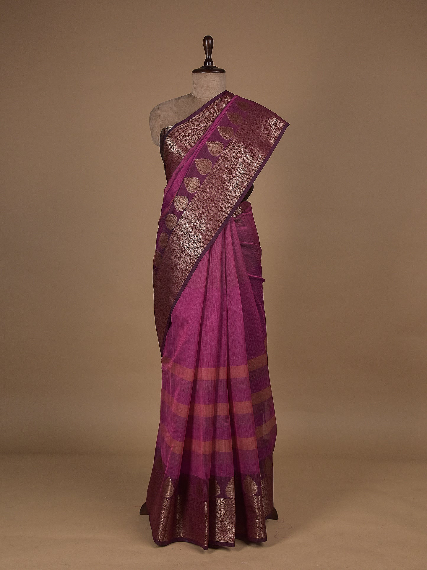 Pink Cotton Silk Banarasi Saree