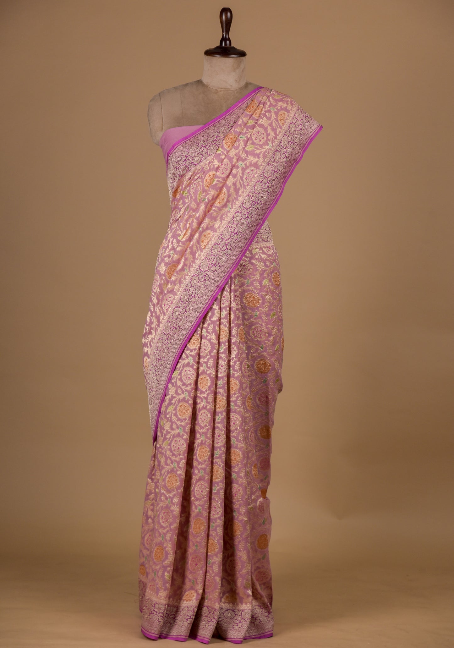 Pink Georgette Banarasi Saree
