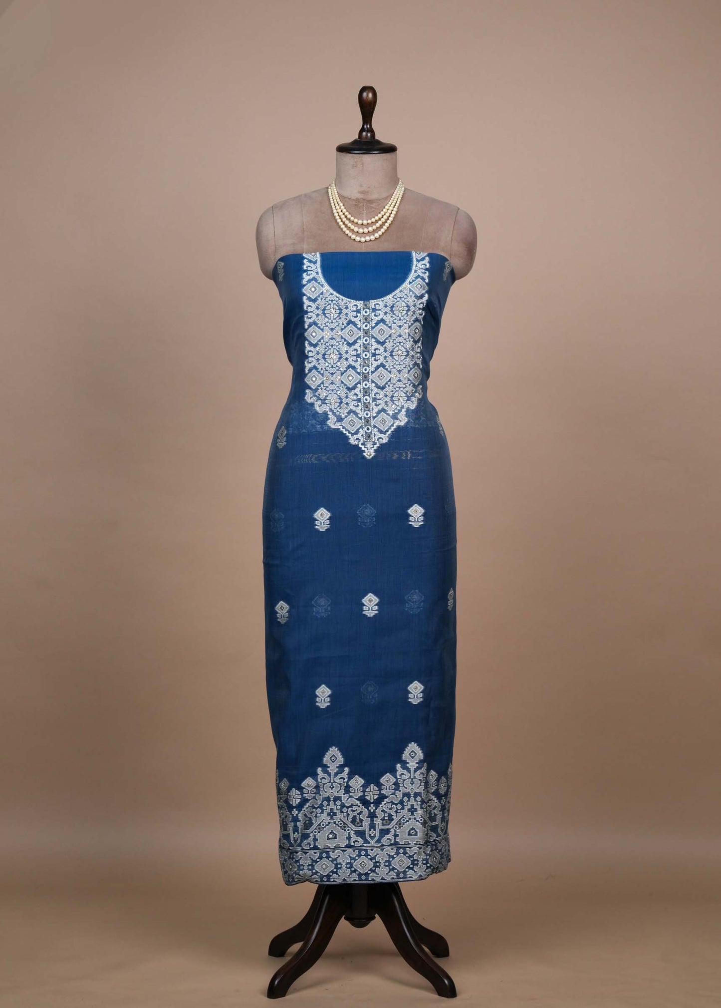 Blue Cotton Dress Material