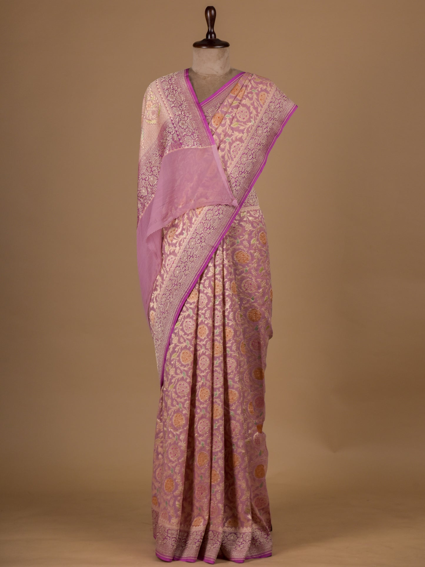 Pink Georgette Banarasi Saree