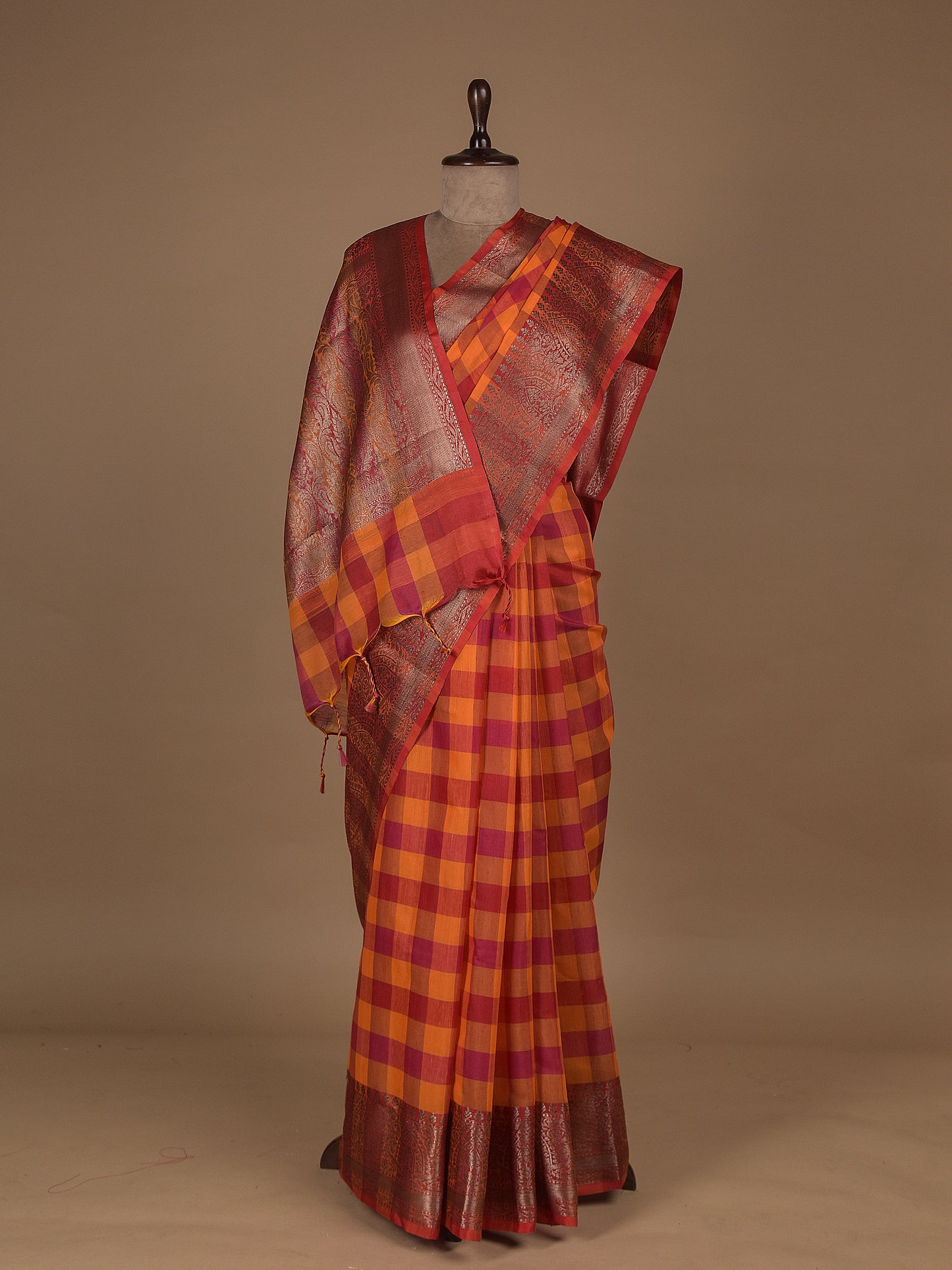 Red Cotton Silk Banarasi Saree