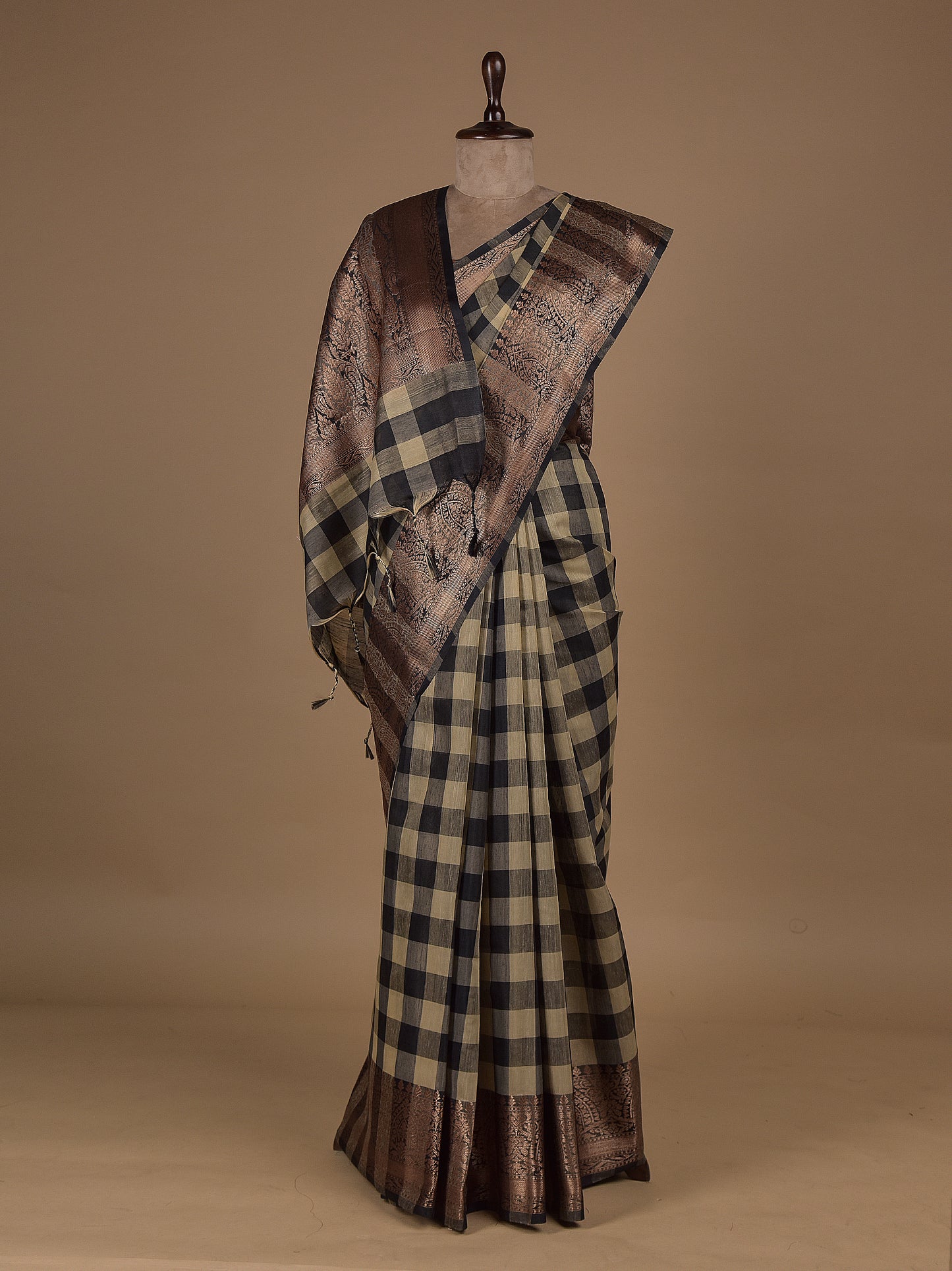 Black Cotton Silk Banarasi Saree
