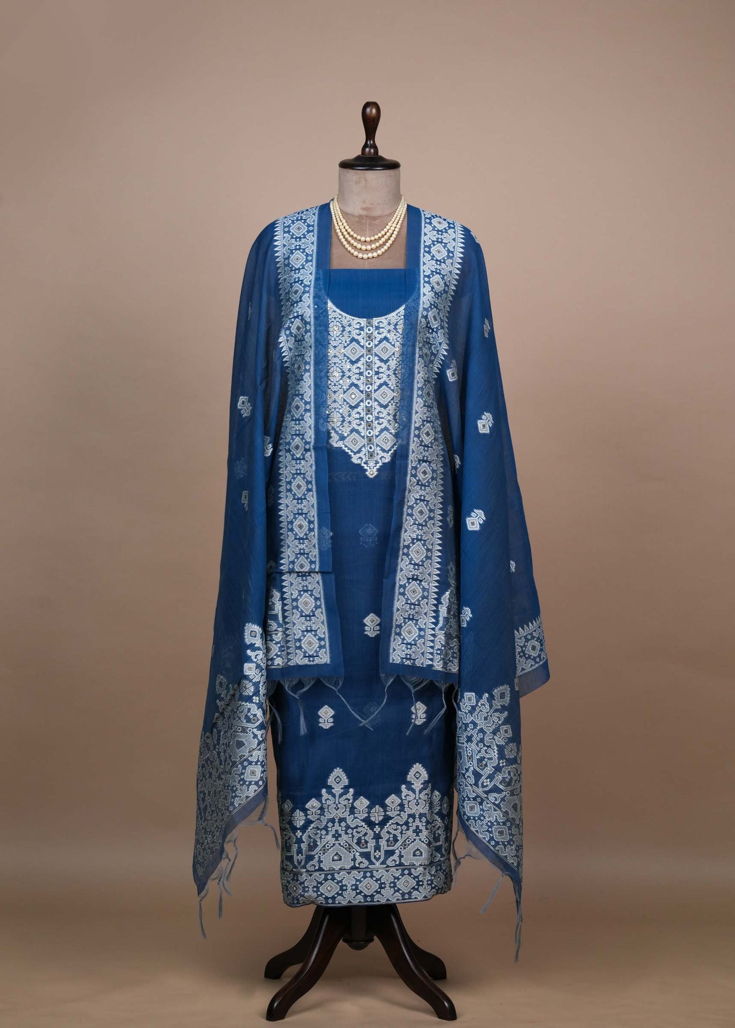 Blue Cotton Dress Material