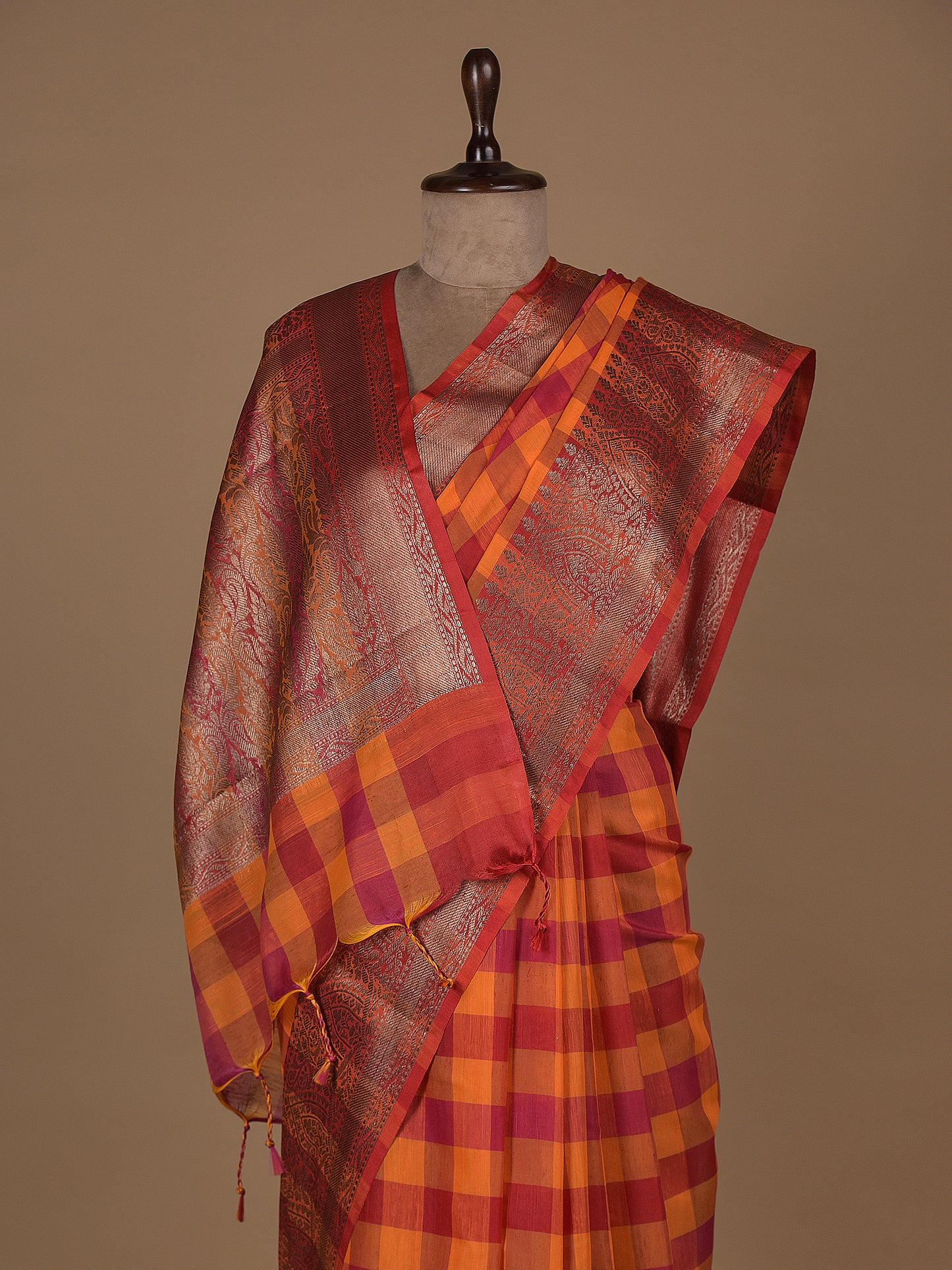 Red Cotton Silk Banarasi Saree