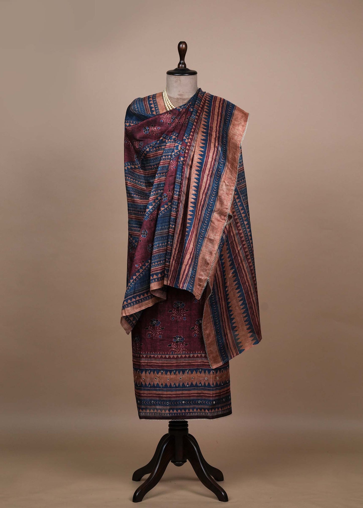 Multicoloured Cotton Silk Dress Material