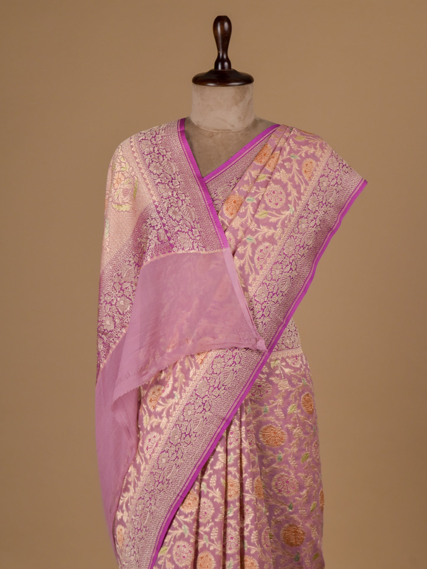 Pink Georgette Banarasi Saree