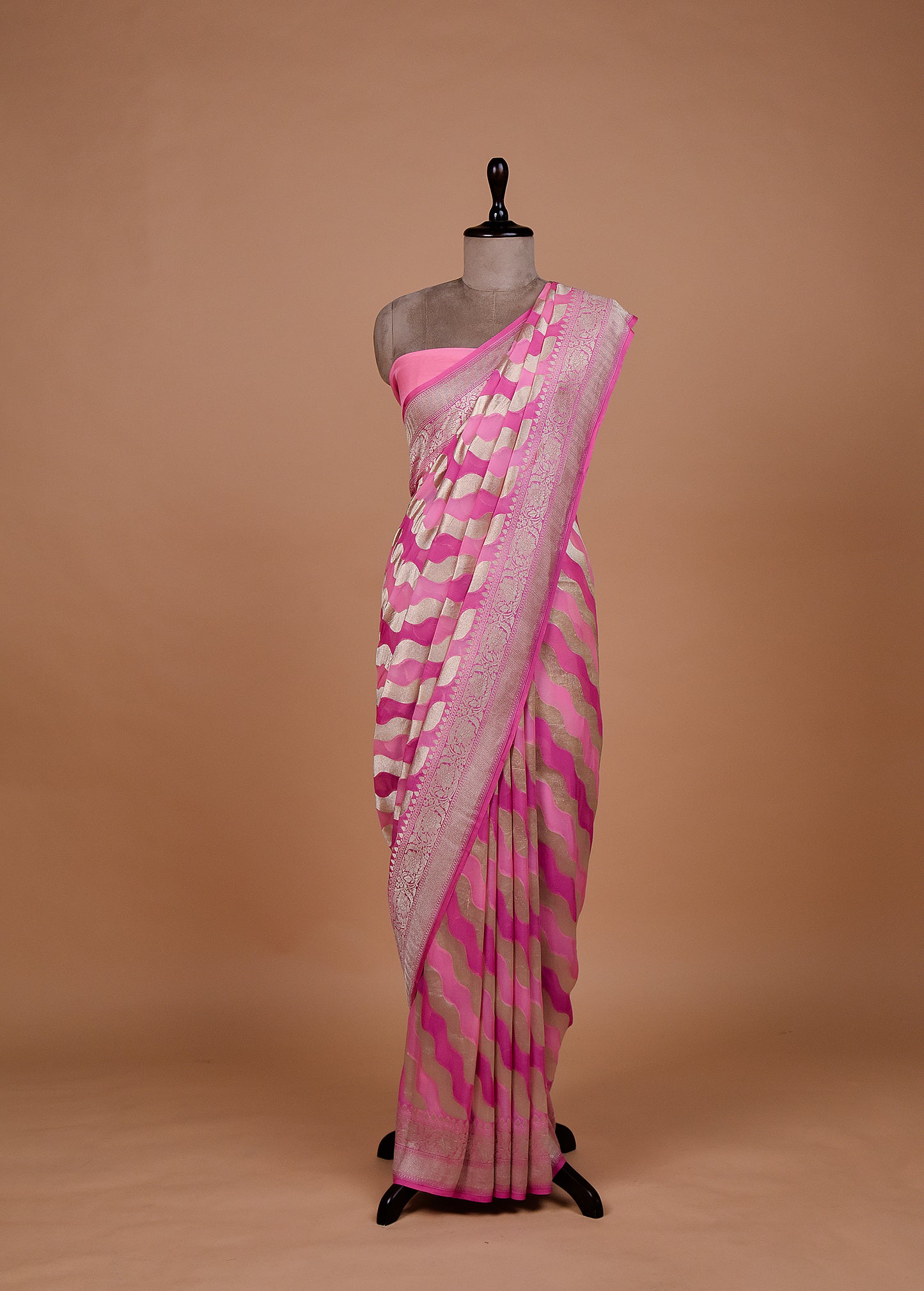 Pink Georgette Banarasi Saree