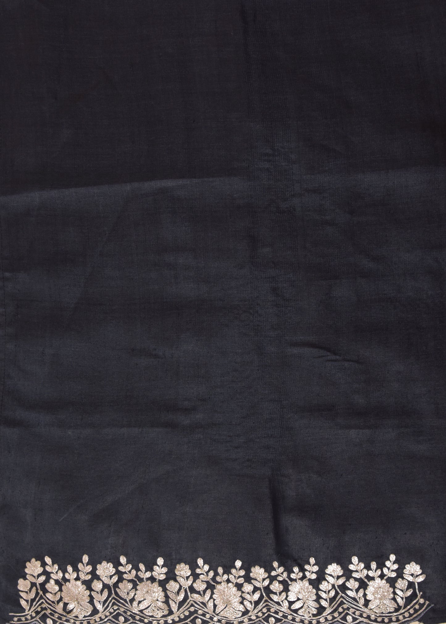 Black Tussar Embroidered Saree