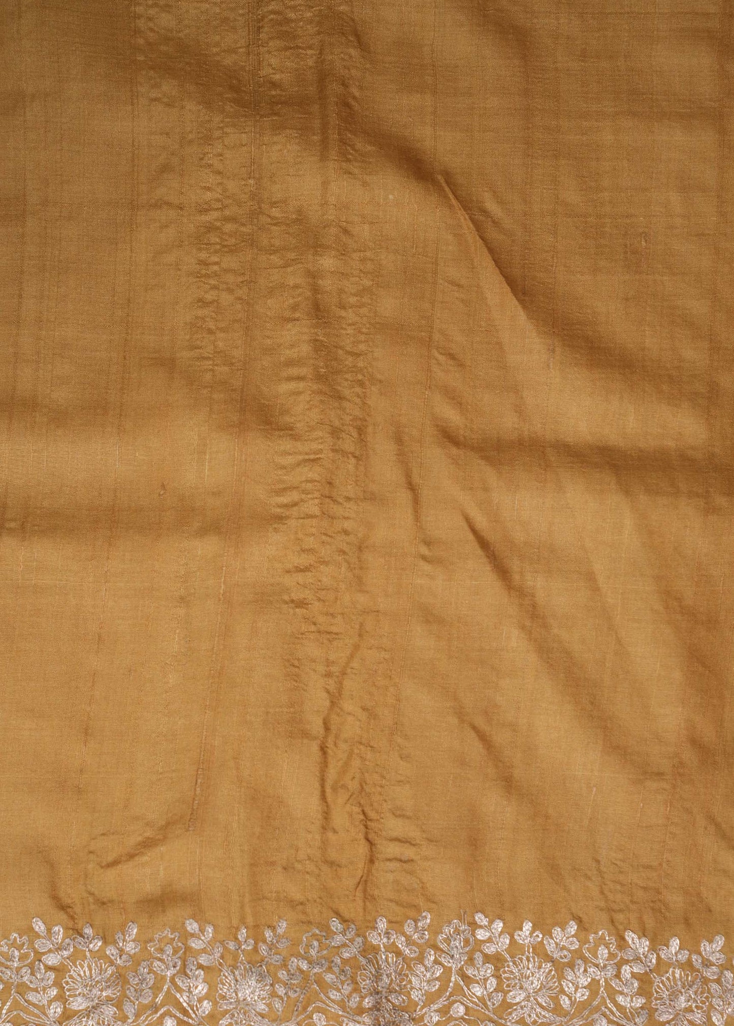 Yellow Tussar Embroidered Saree