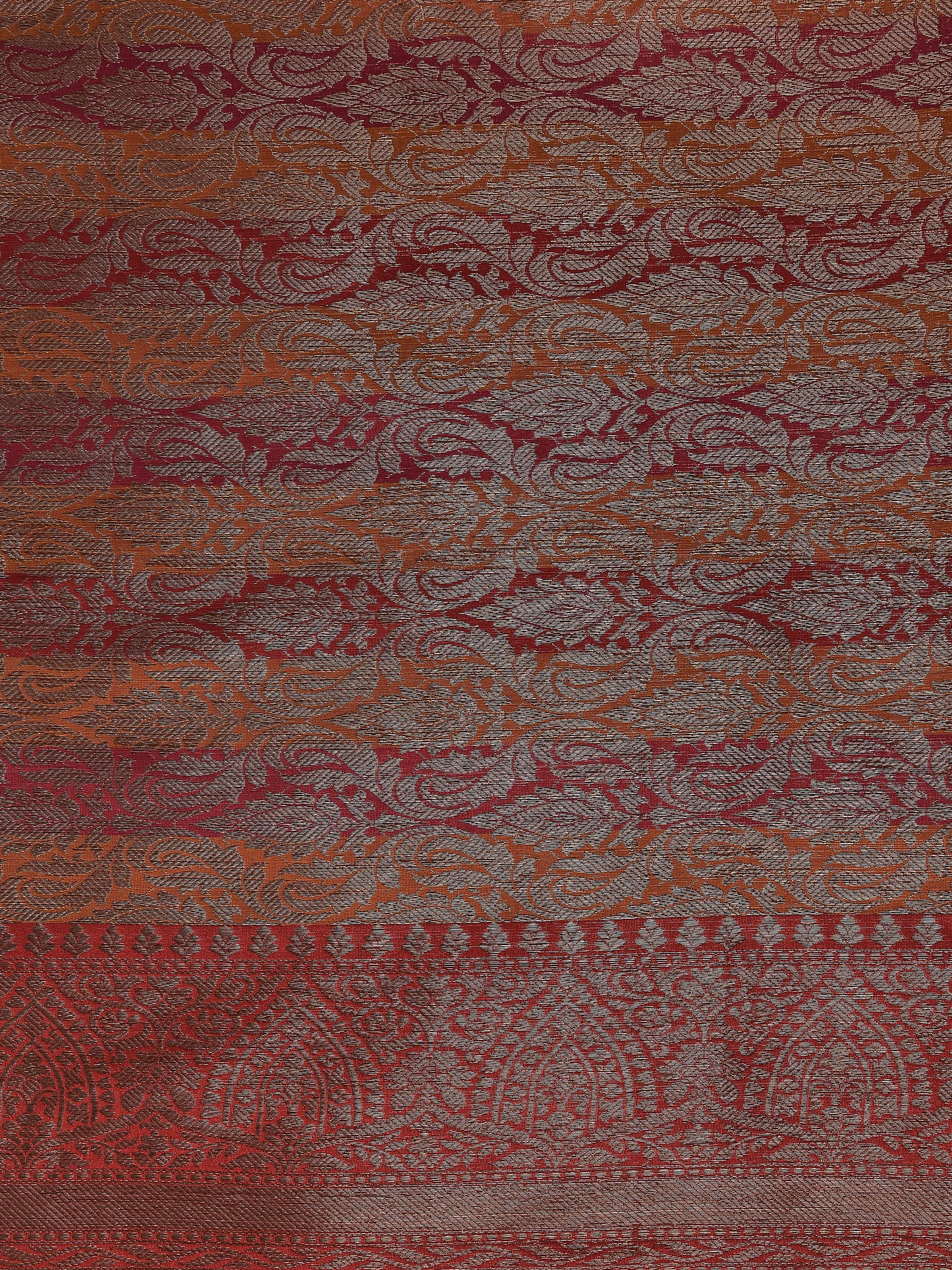 Red Cotton Silk Banarasi Saree