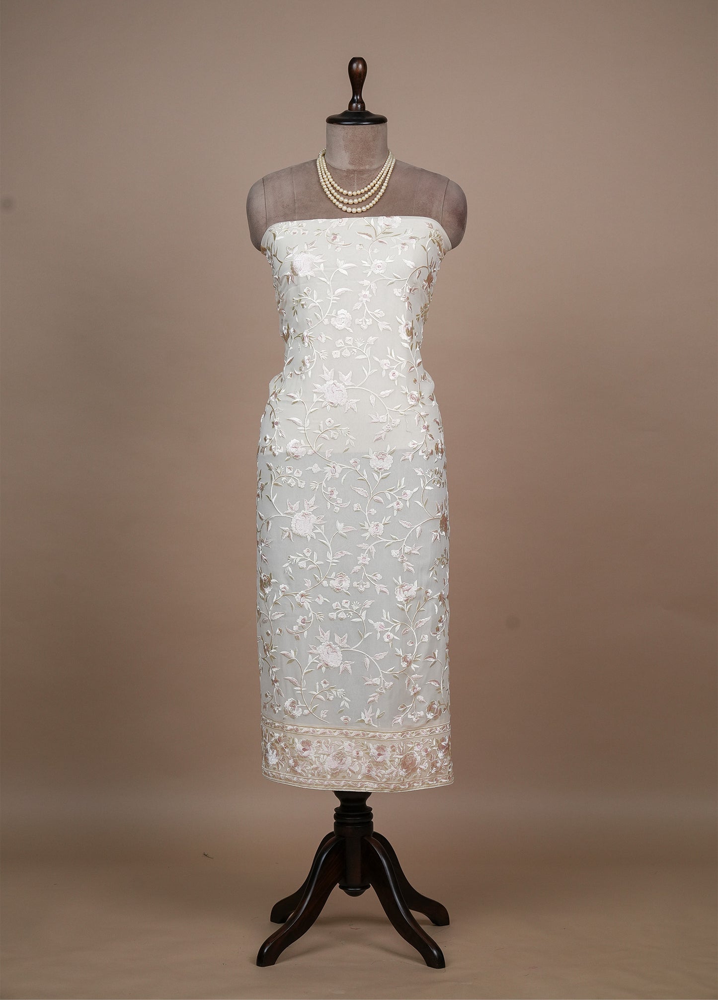 Cream Georgette Dress Material