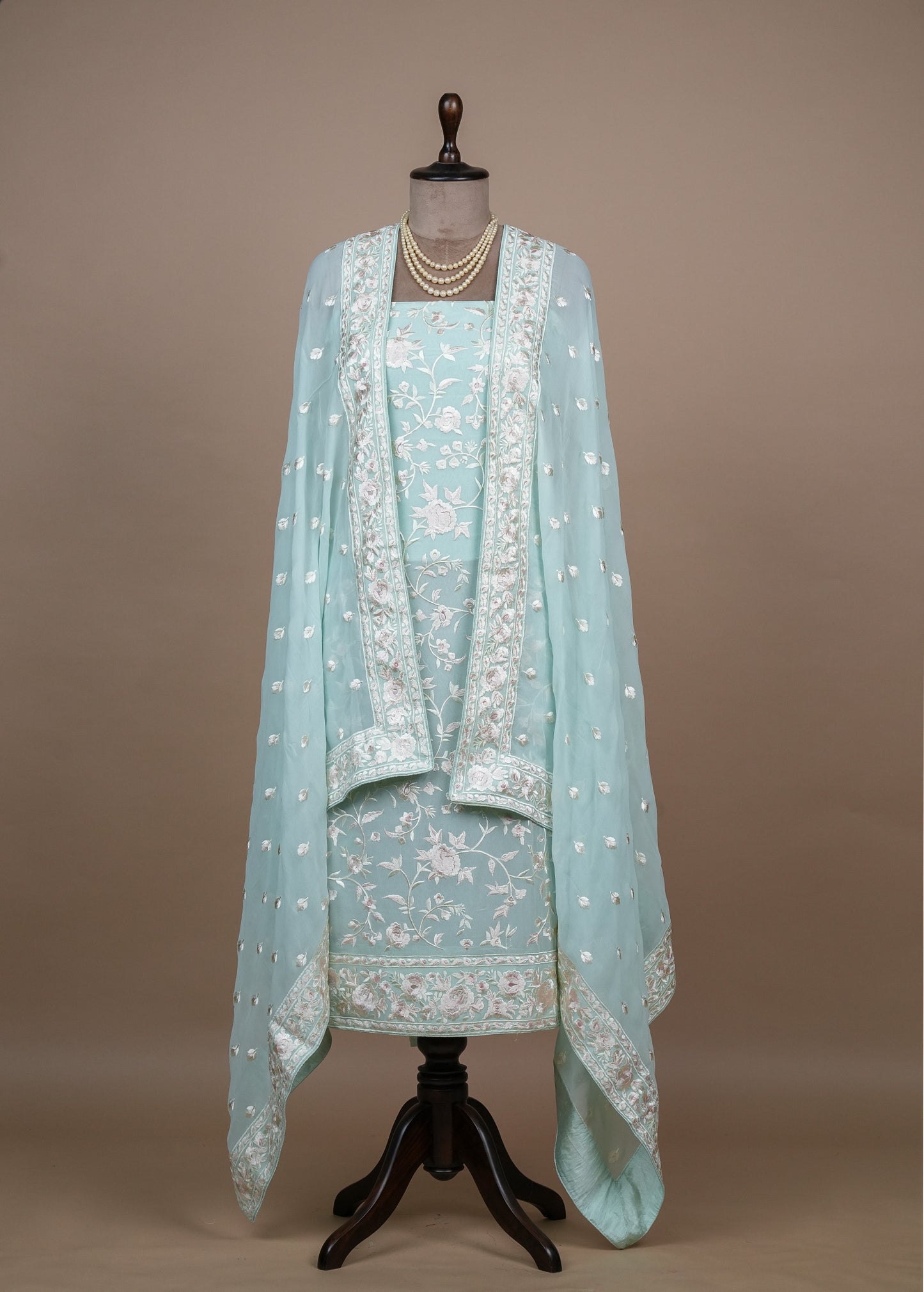 Blue Georgette Dress Material