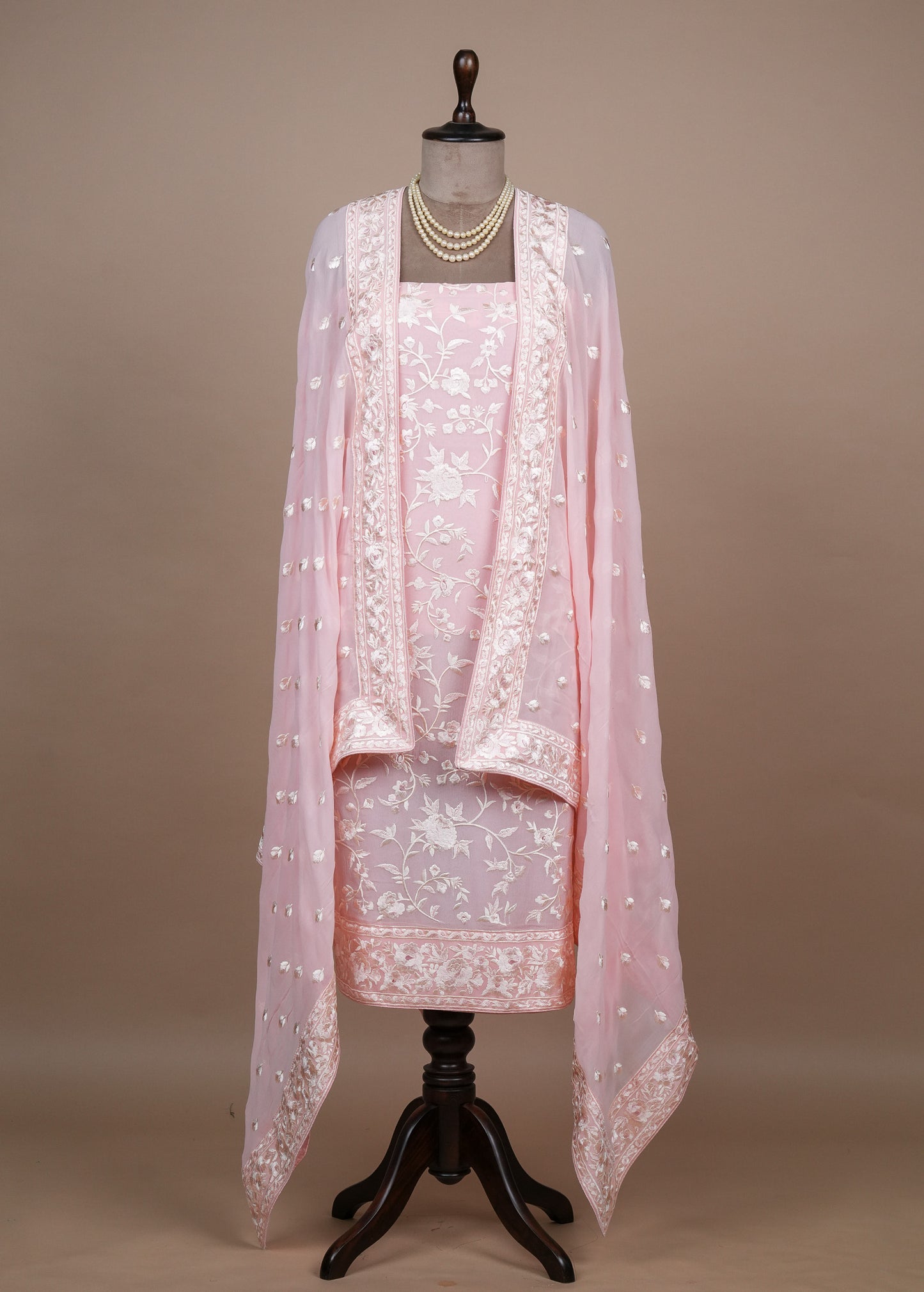 Pink Georgette Dress Material