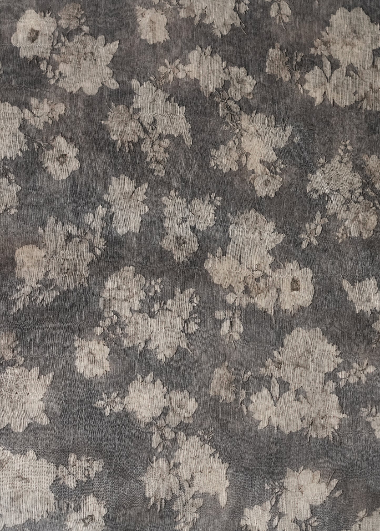 Grey Linen Printed Saree