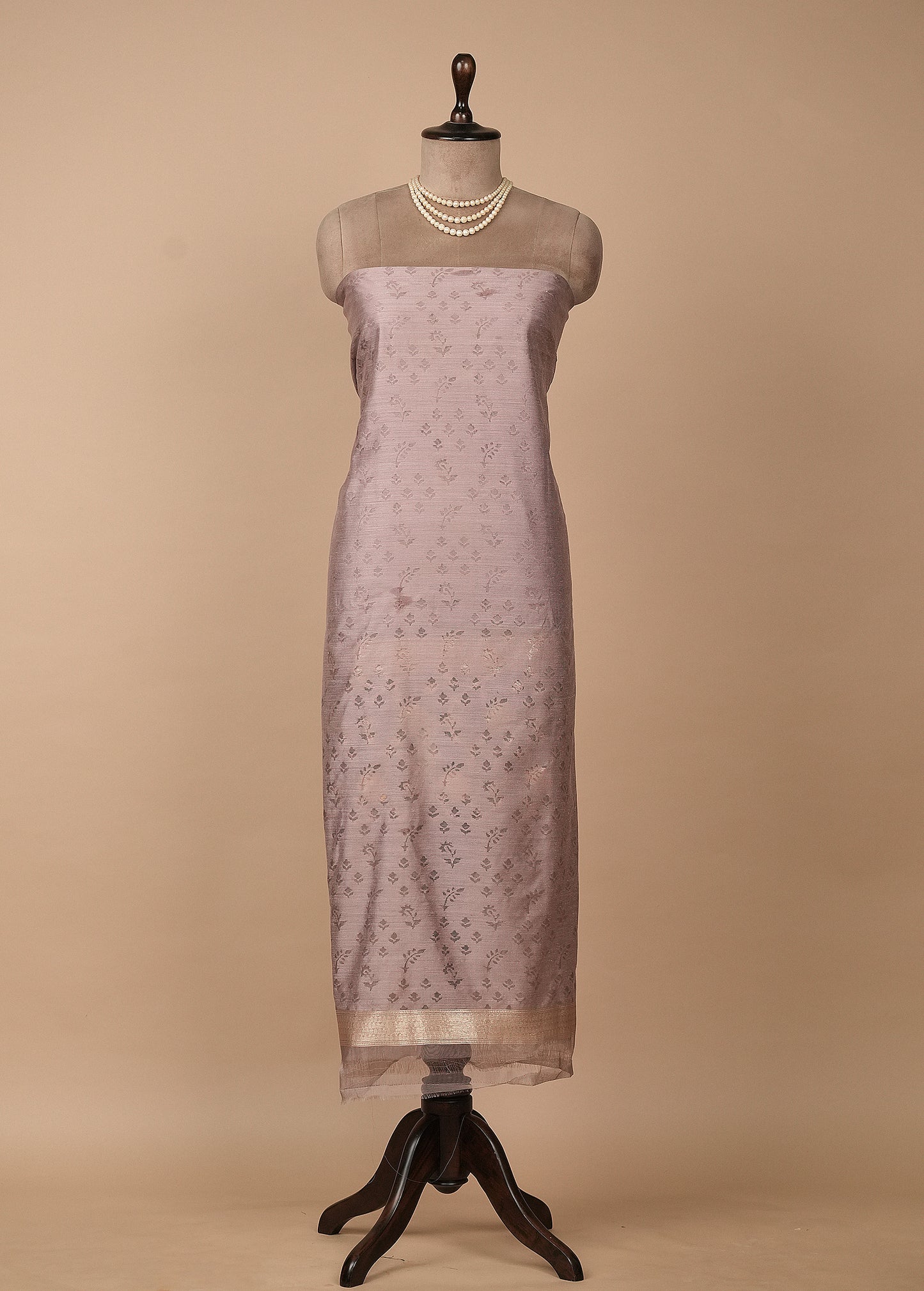Pink Dupion Silk Dress Material