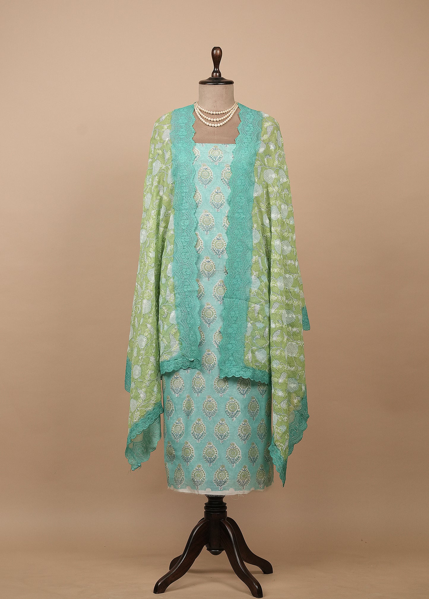 Blue Cotton Dress Material