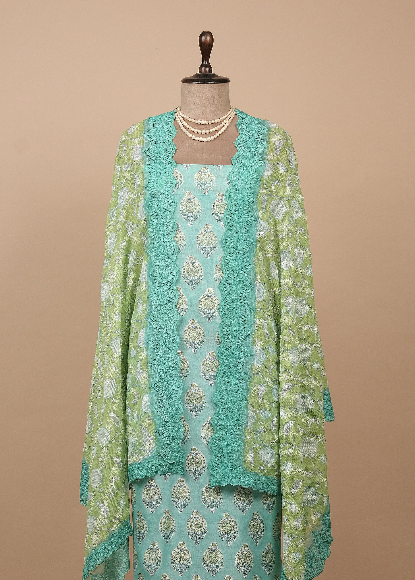 Blue Cotton Dress Material