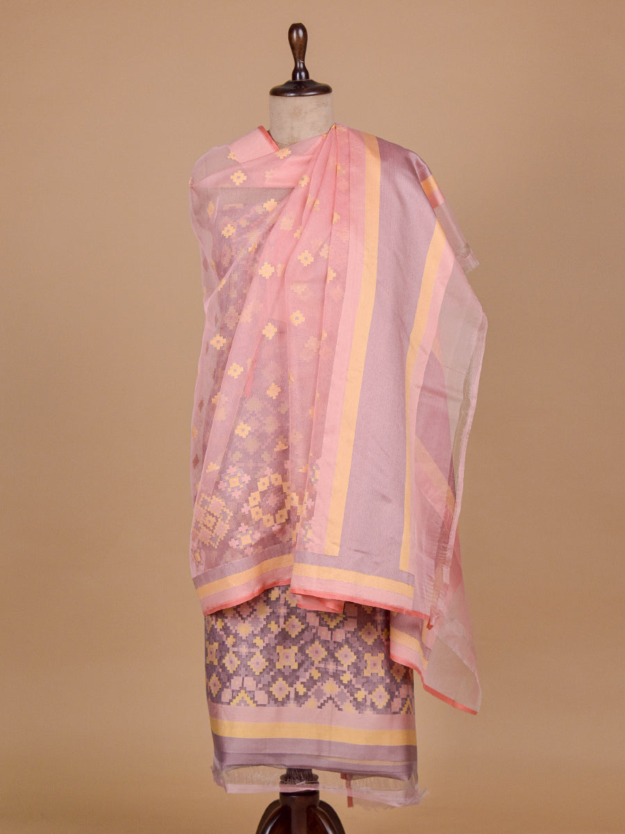 Purple Net Dress Material