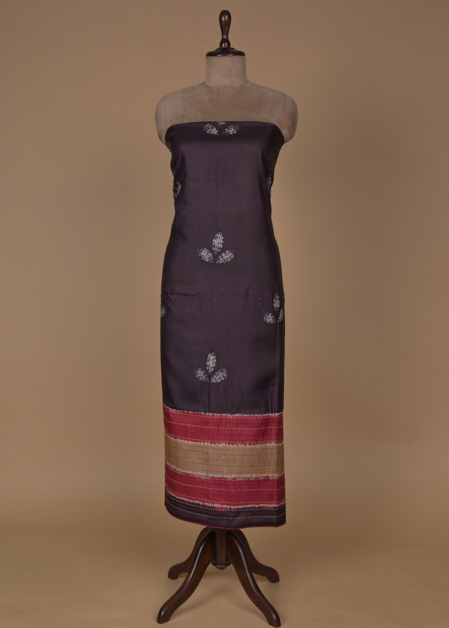 Black Tussar Dress Material