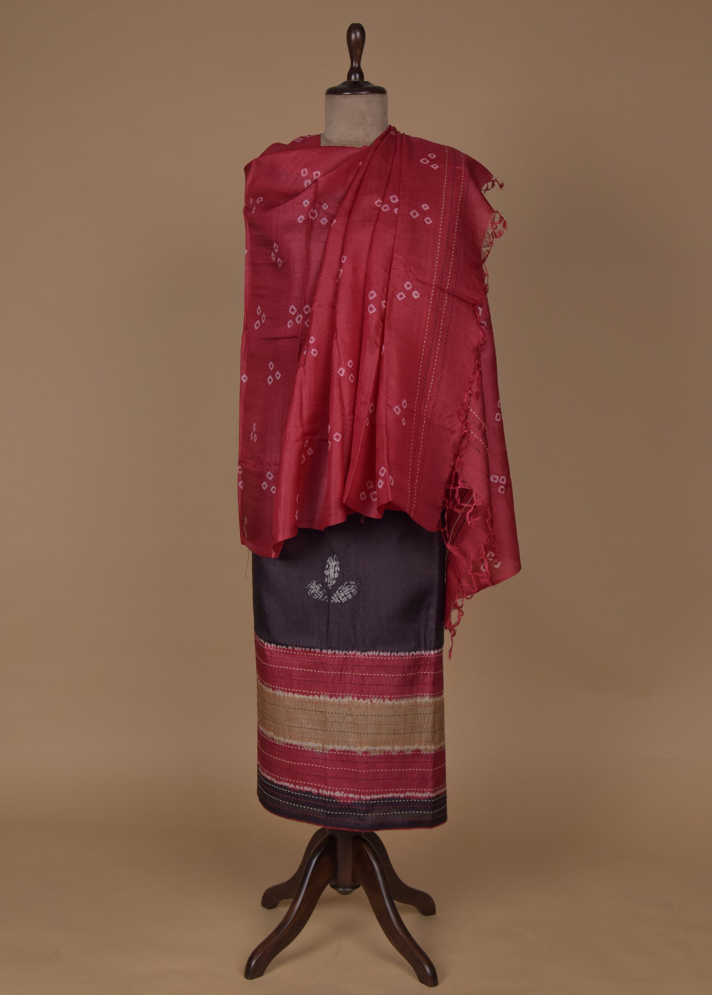 Black Tussar Dress Material