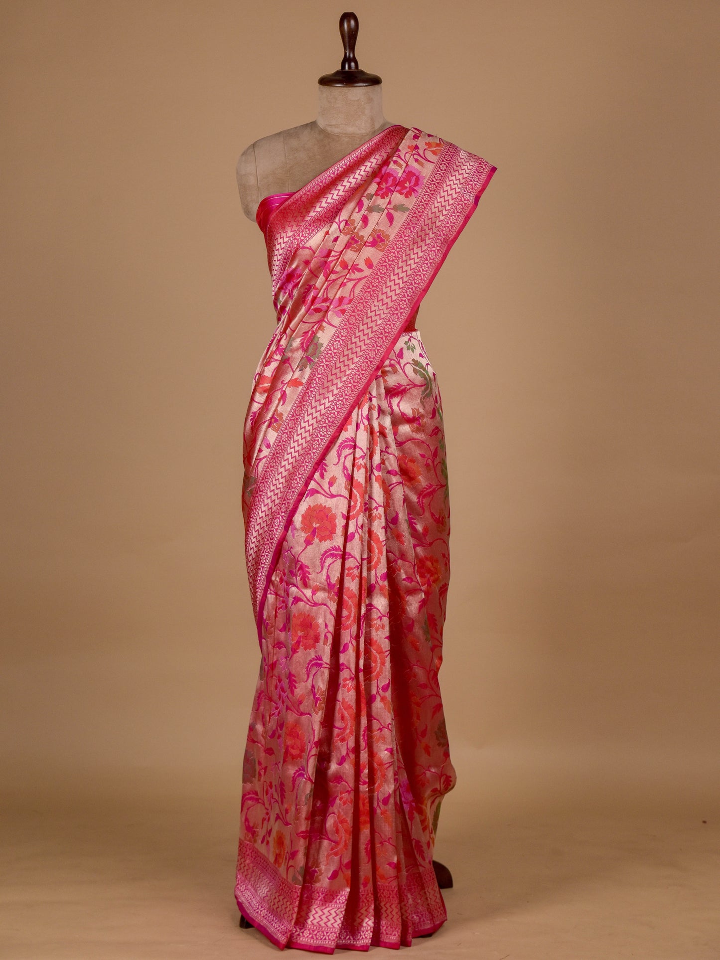 Pink Silk Banarasi Saree