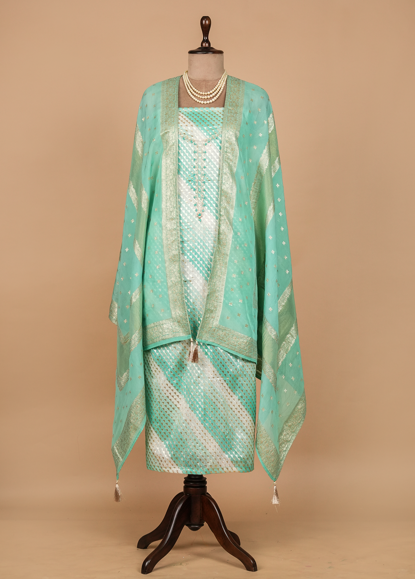 Blue Cotton Dress Material