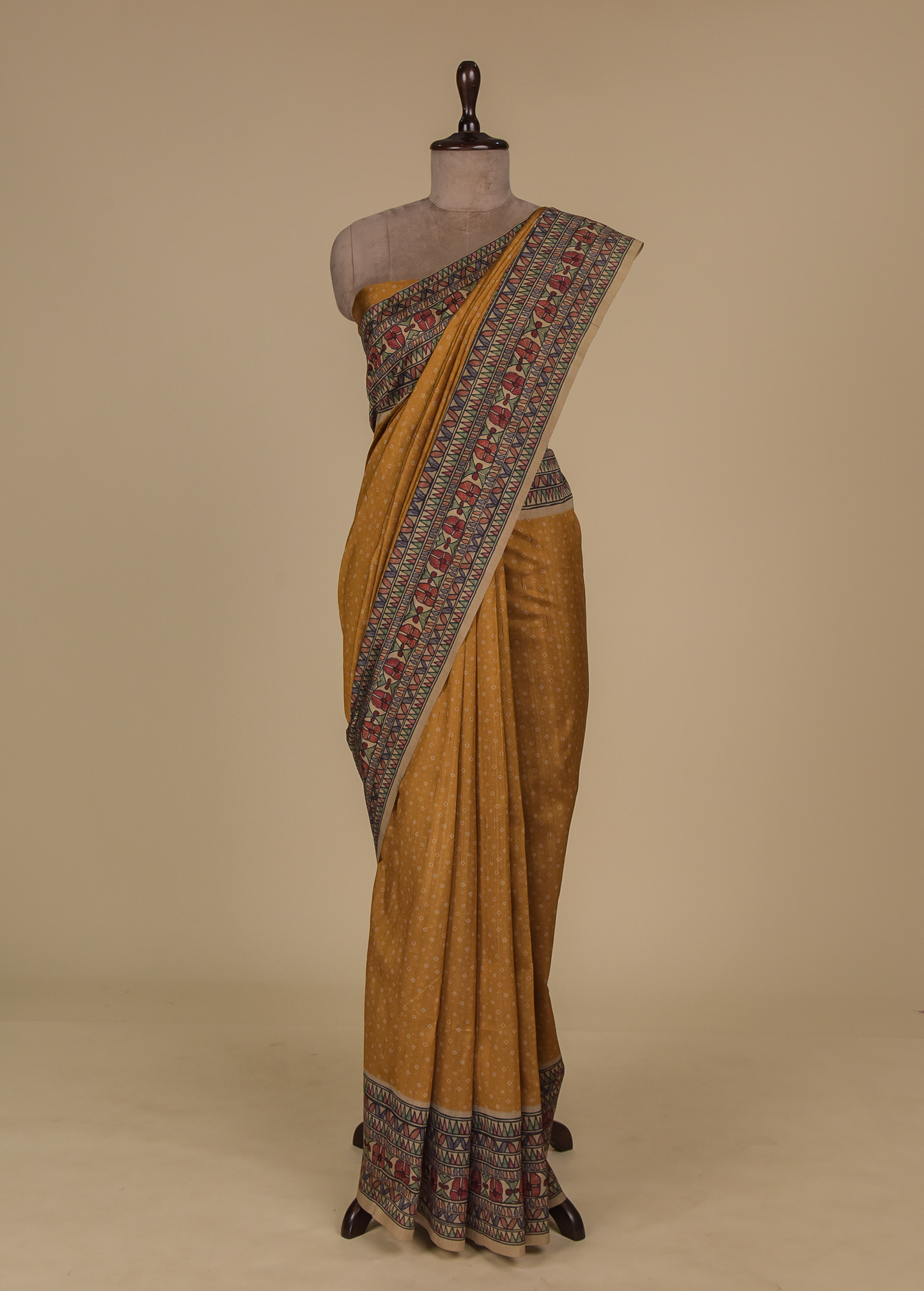 Yellow Art Tussar Printed Saree
