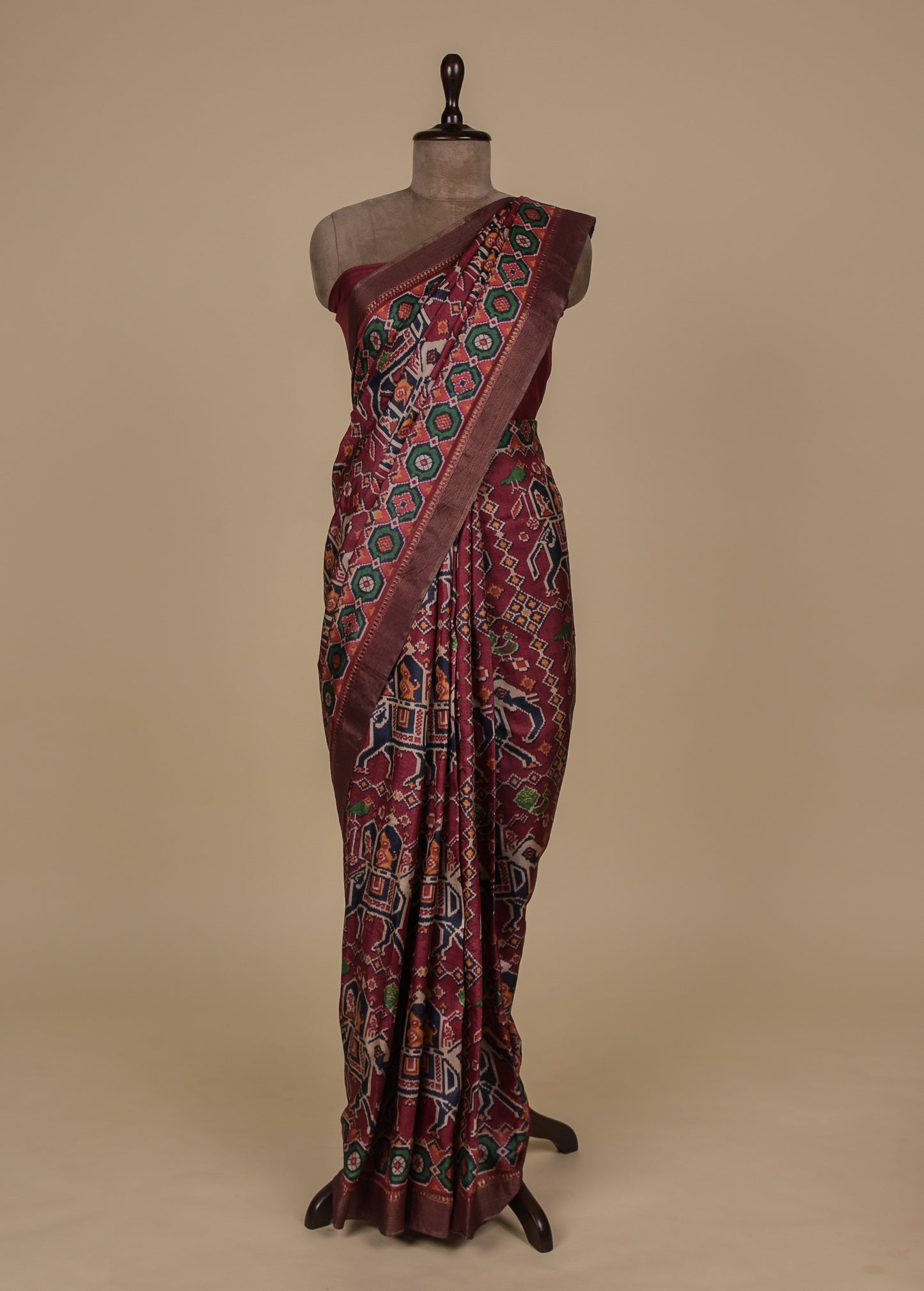 Red Tussar Patola Saree