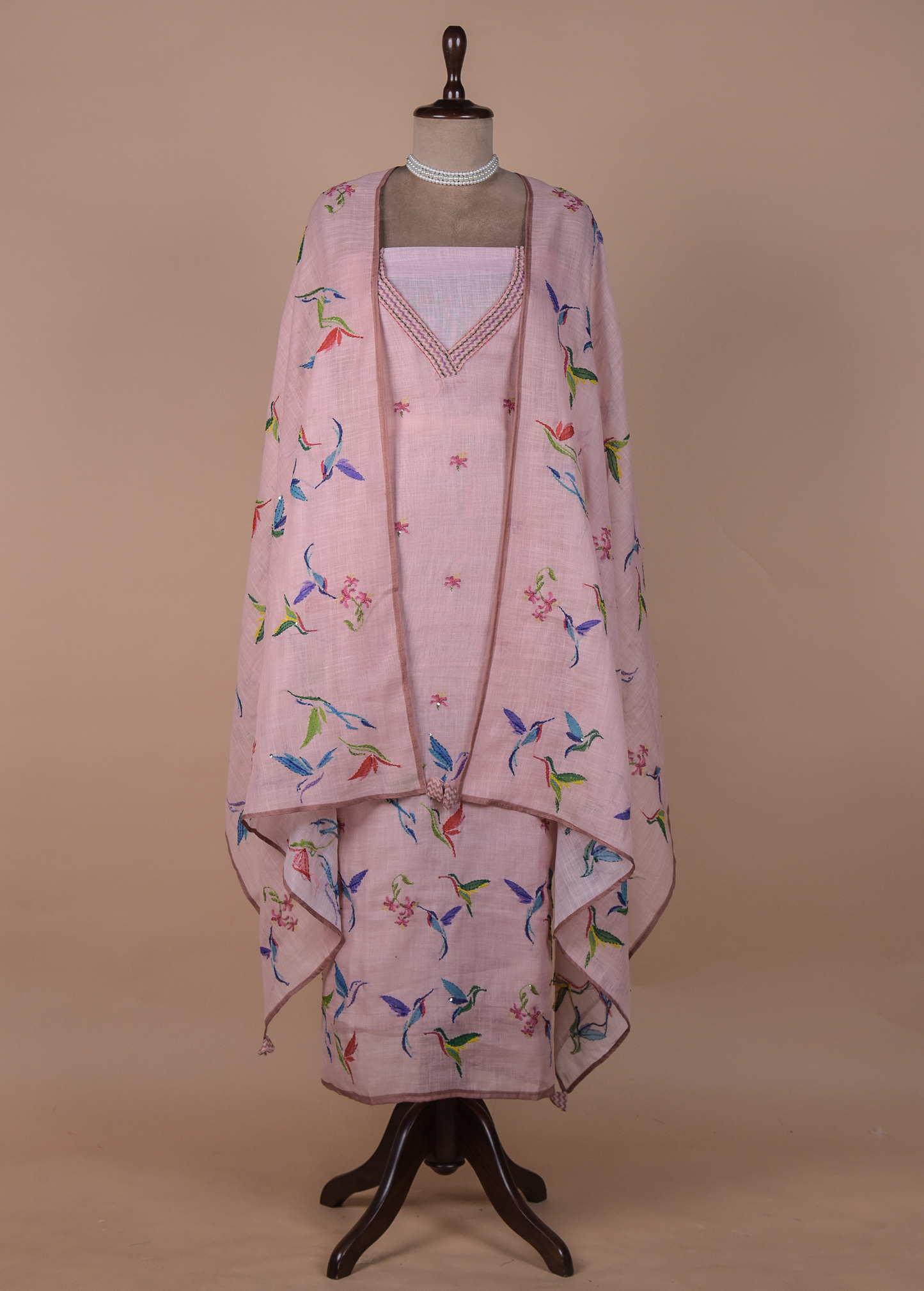 Pink Cotton Dress Material
