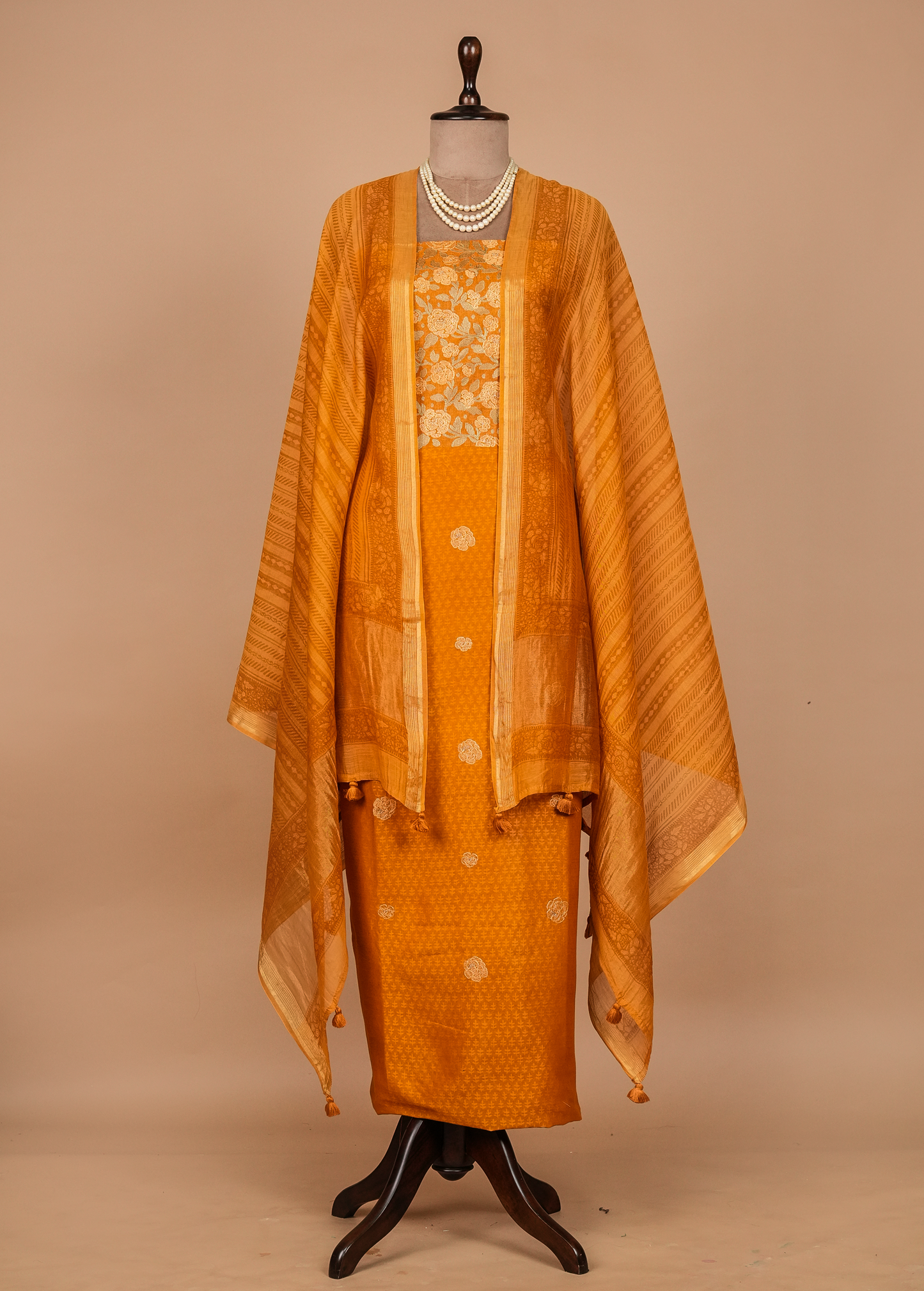 Orange Cotton Dress Material