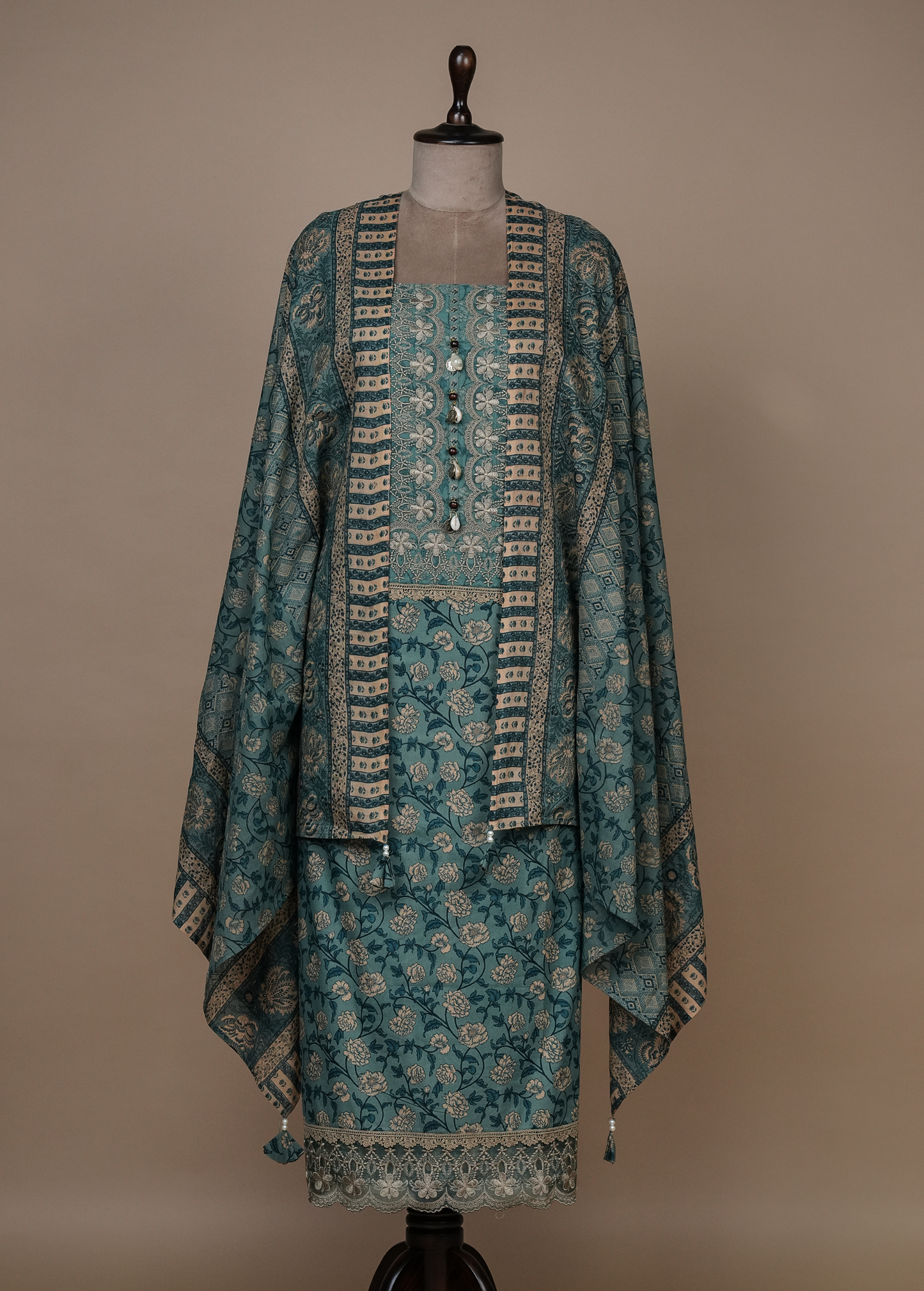 Blue Cotton Dress Material