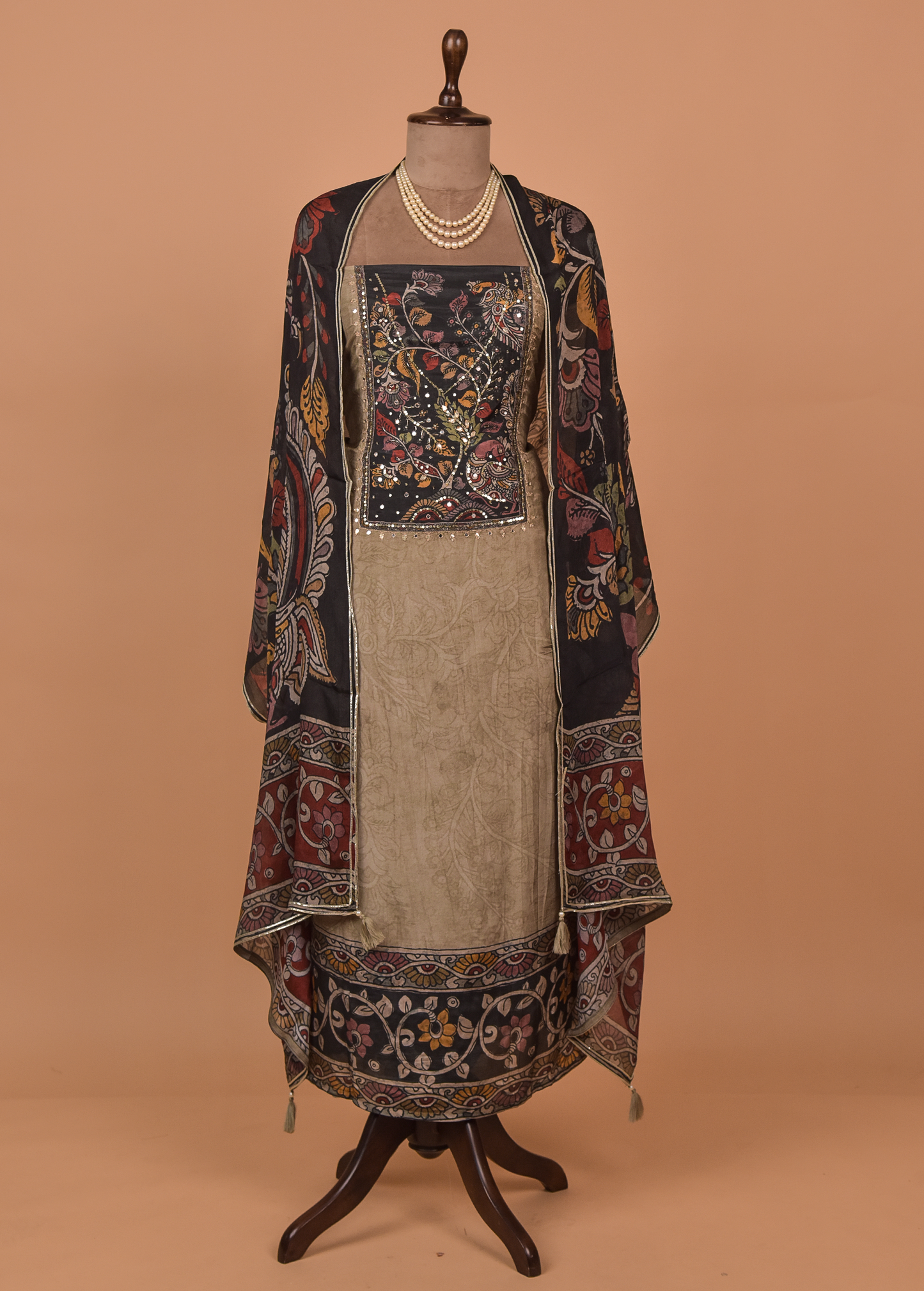 Grey Cotton Dress Material