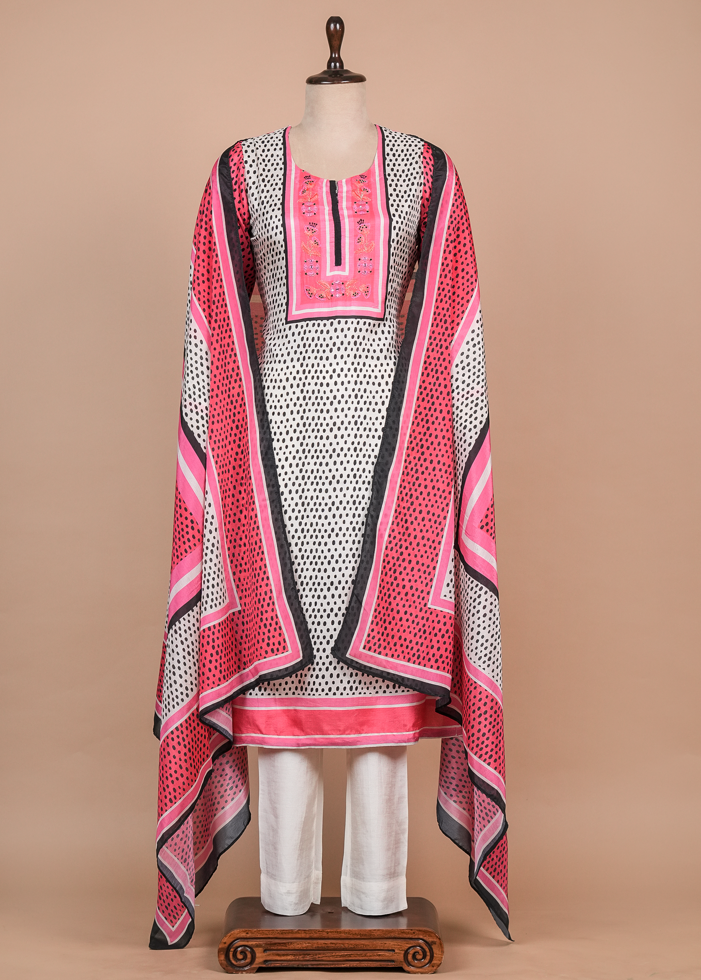 Multicoloured Muslin Cotton Straight Set
