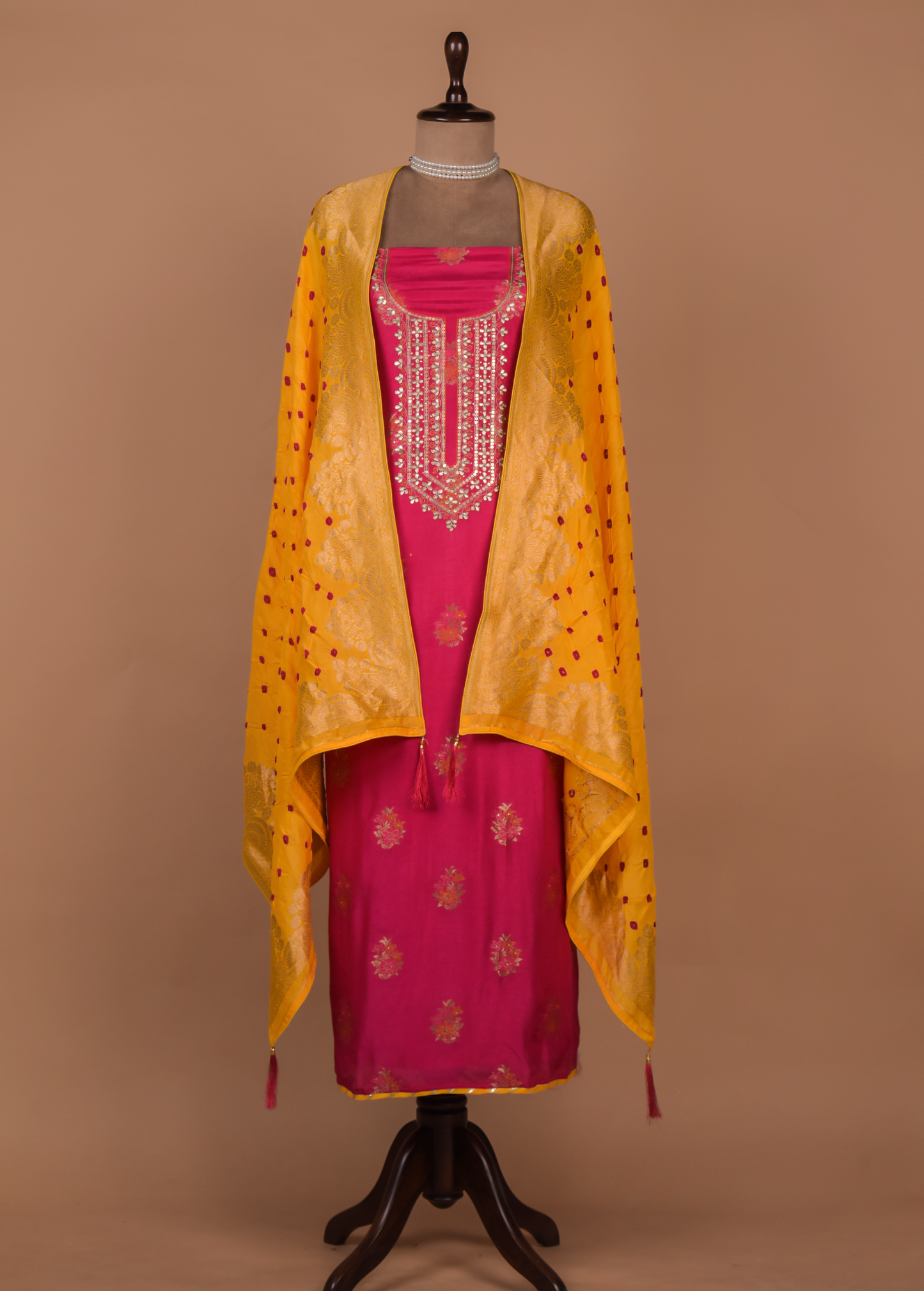 Pink Cotton Silk Dress Material