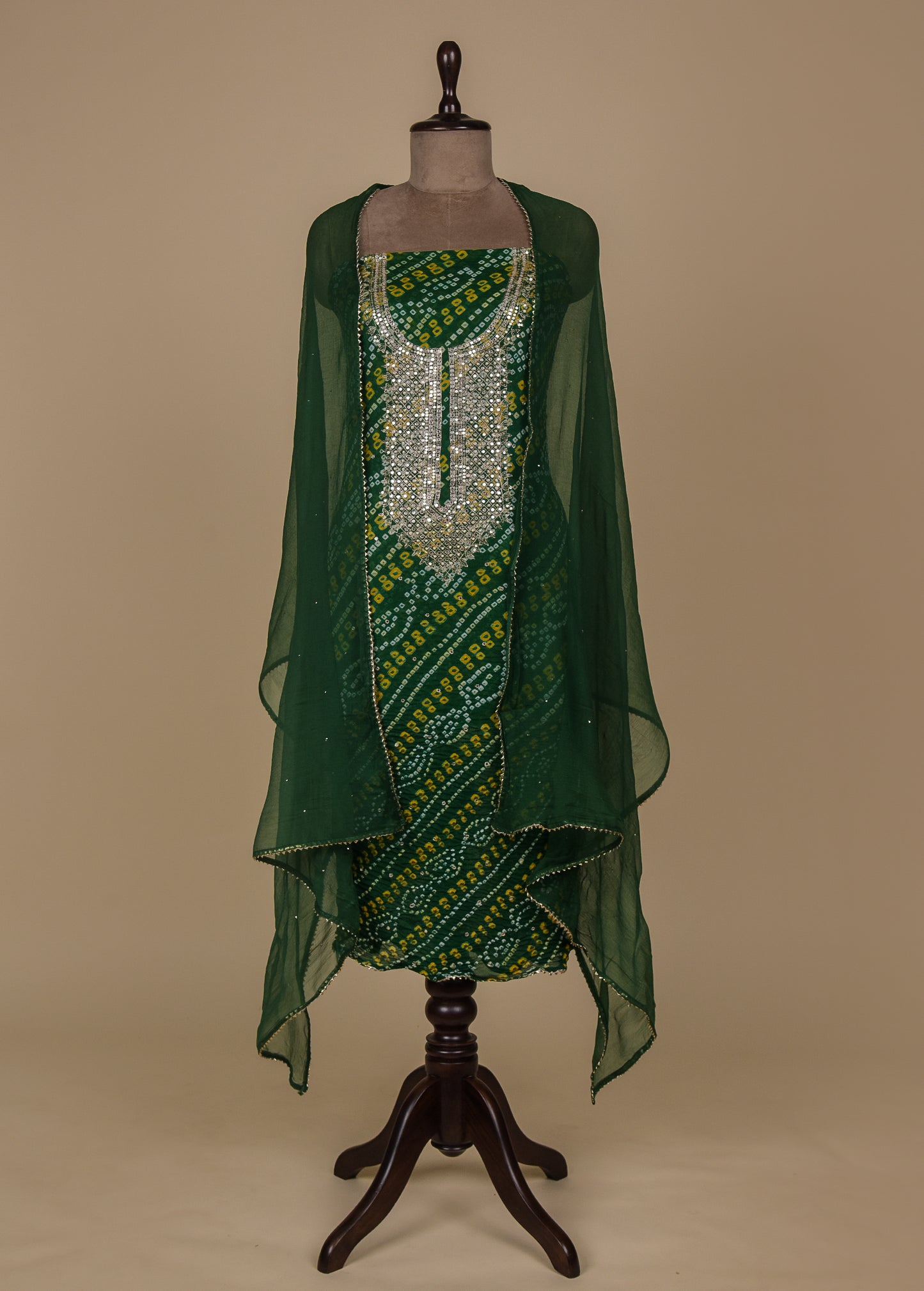 Green Georgette Dress Material