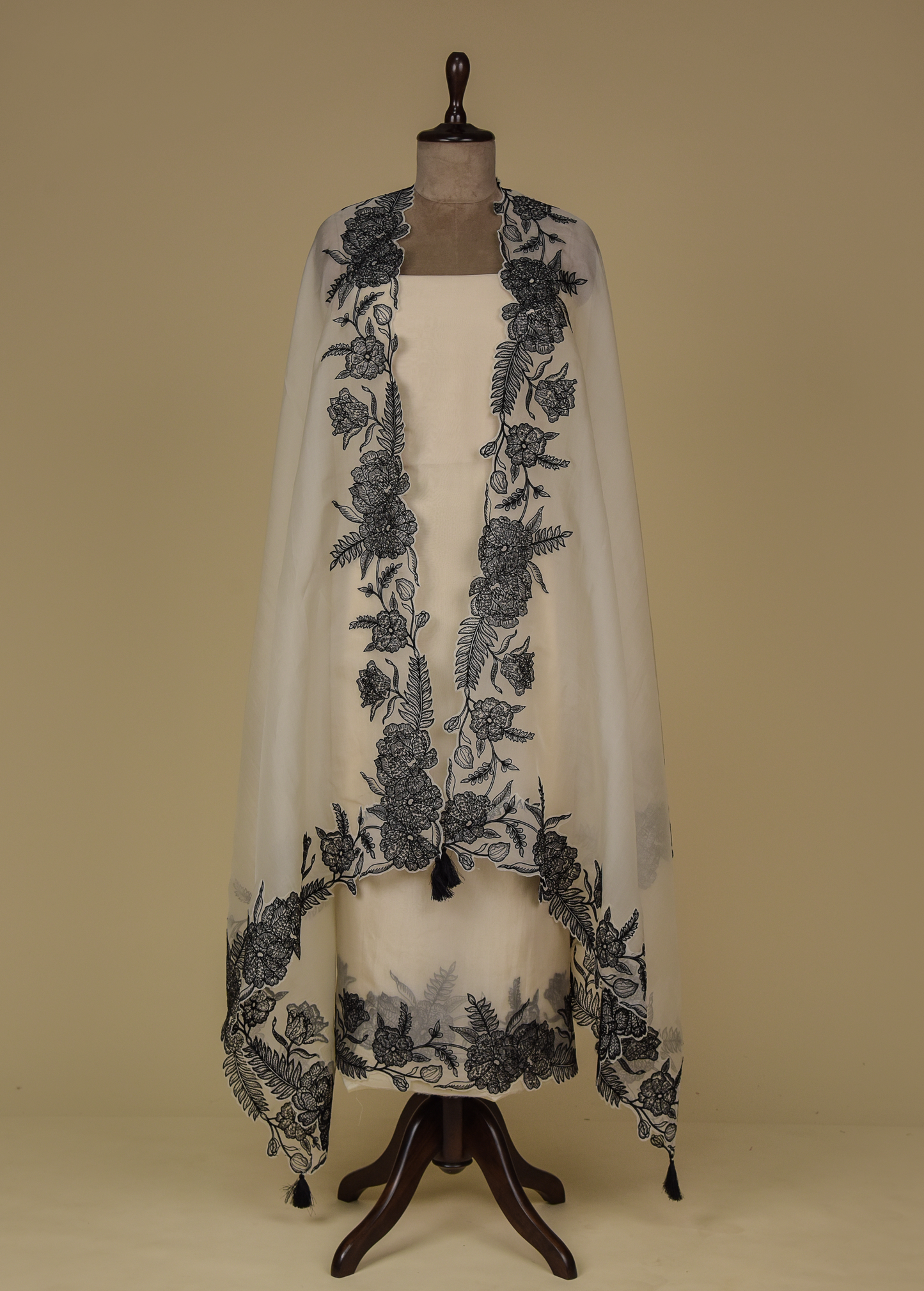White Organza Dress Material
