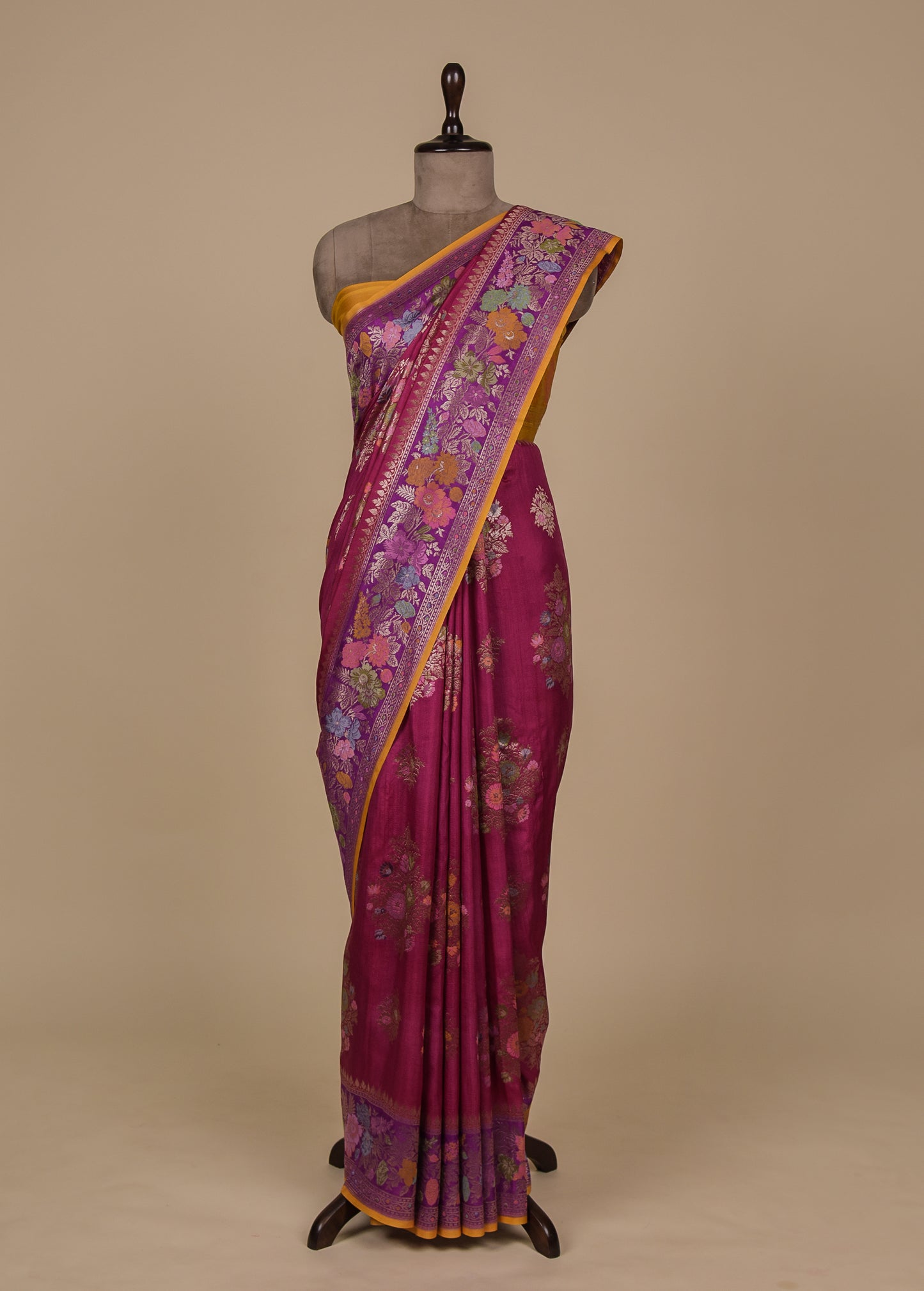 Pink Tussar Georgette Banarasi Saree