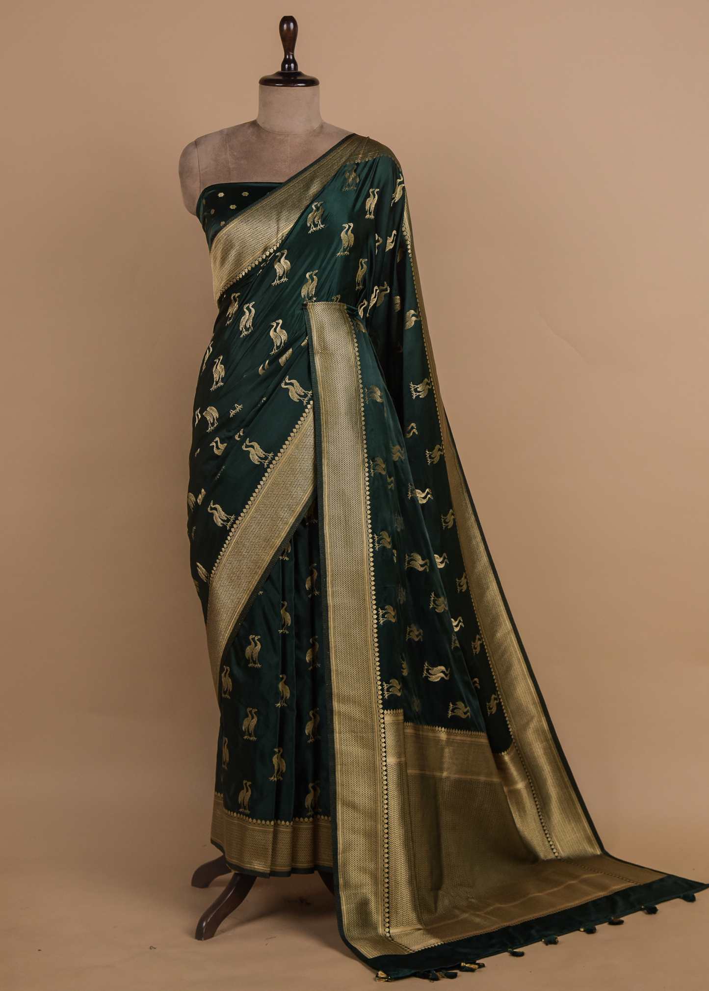 Green Art Crepe Banarasi Saree