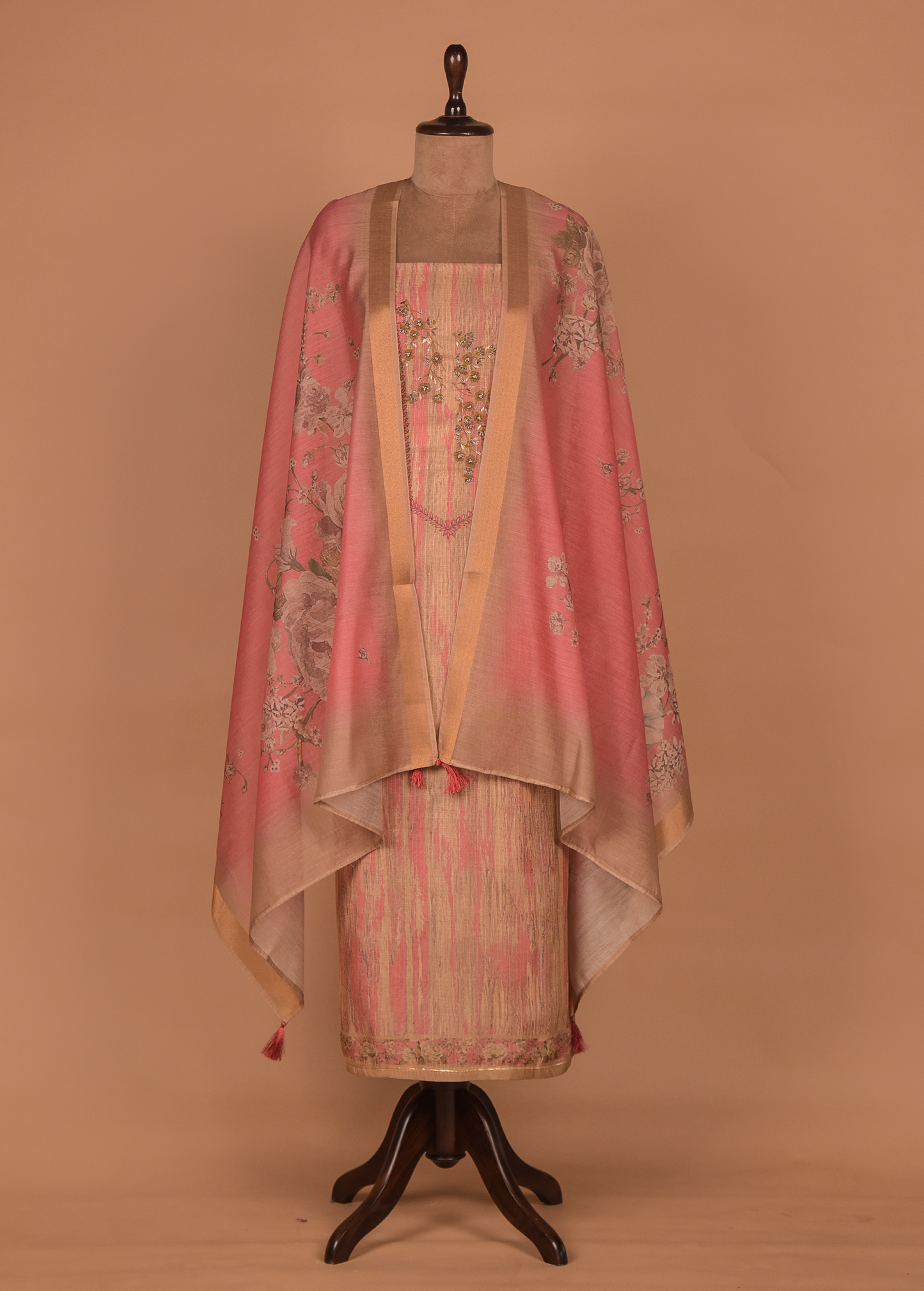 Pink Cotton Dress Material