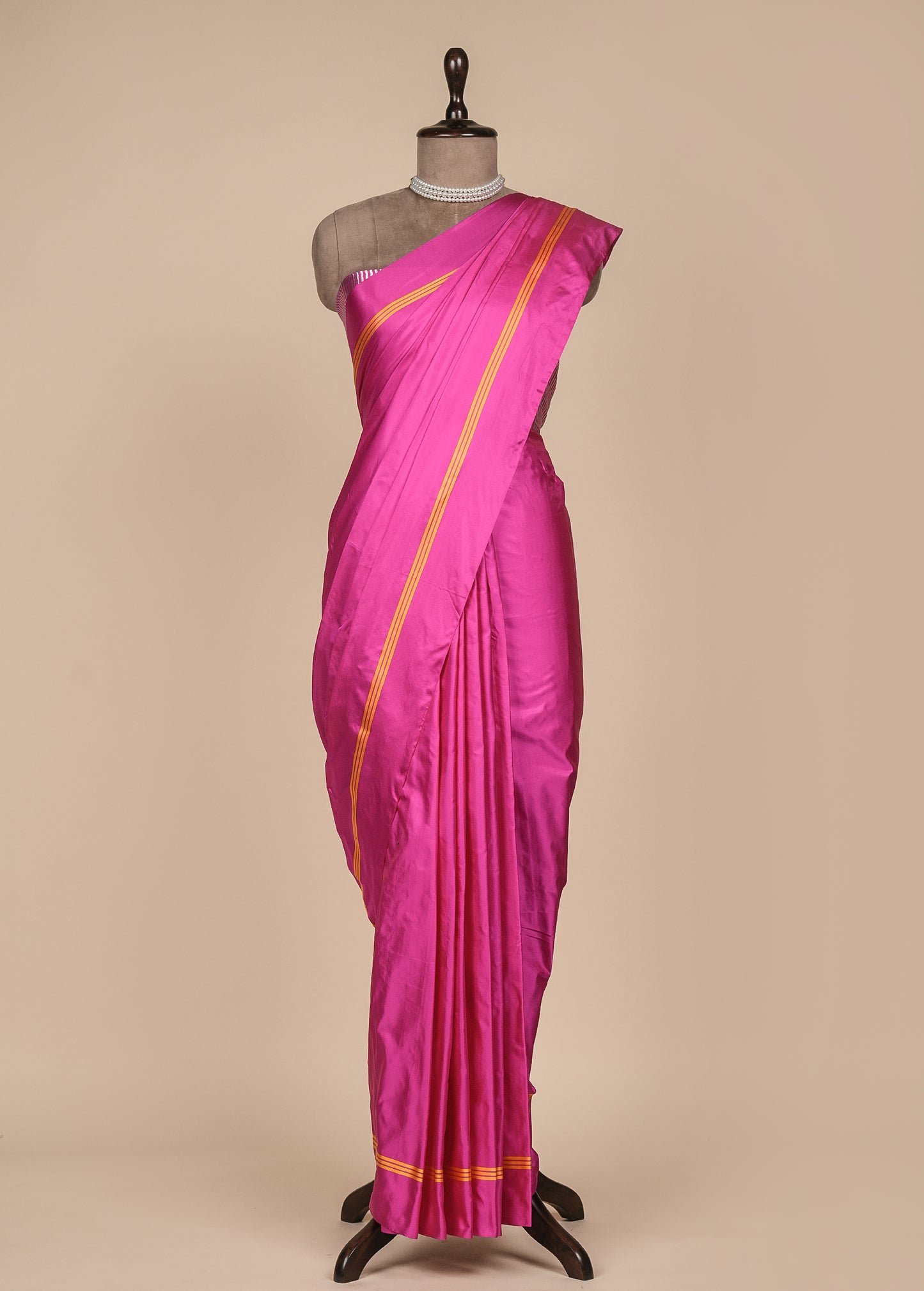 Pink Satin Silk Banarasi Saree,