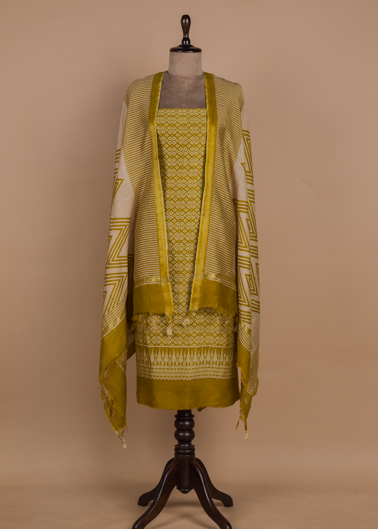 Yellow Chanderi Dress Material