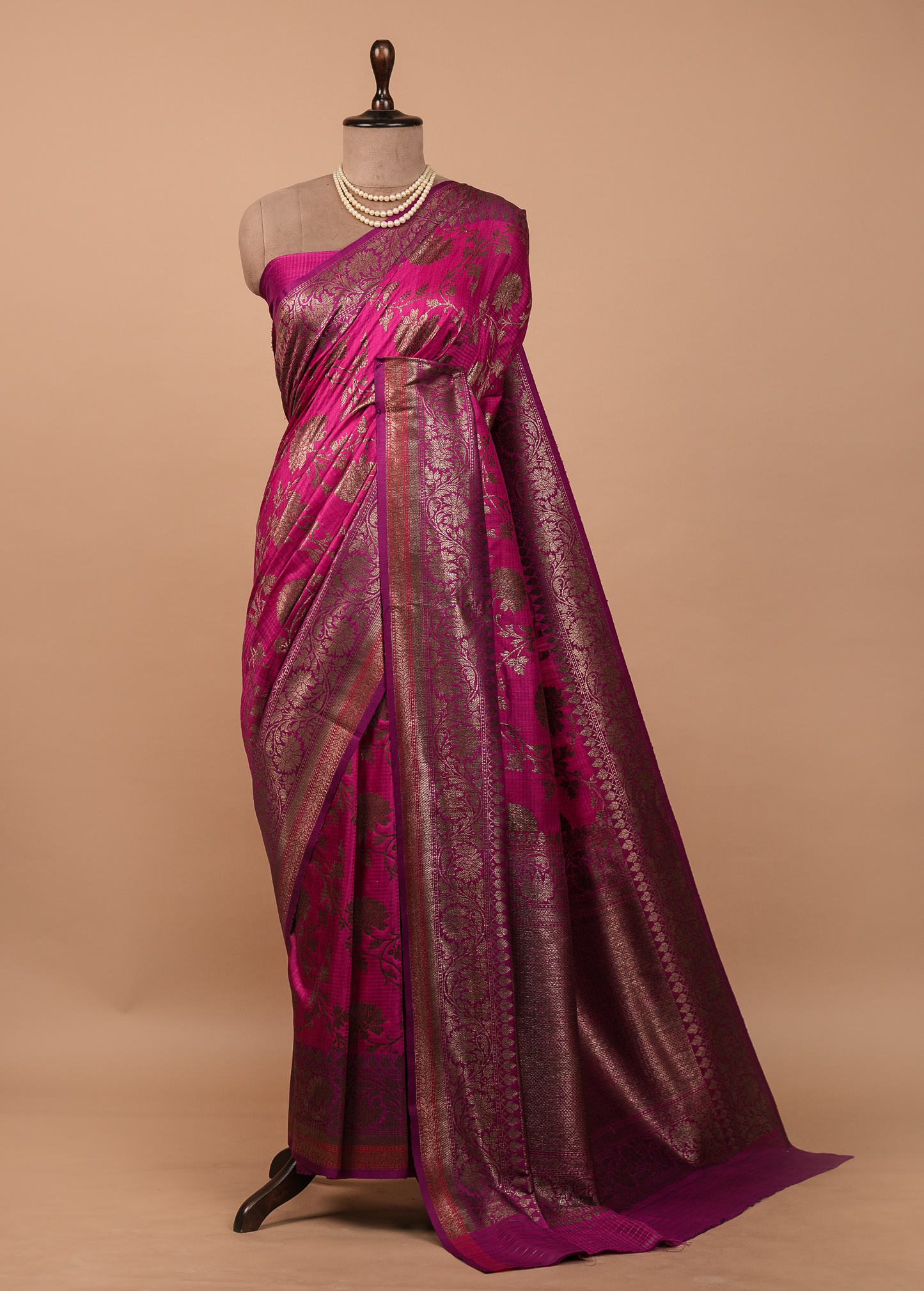 Pink Dupion Silk Banarasi Saree