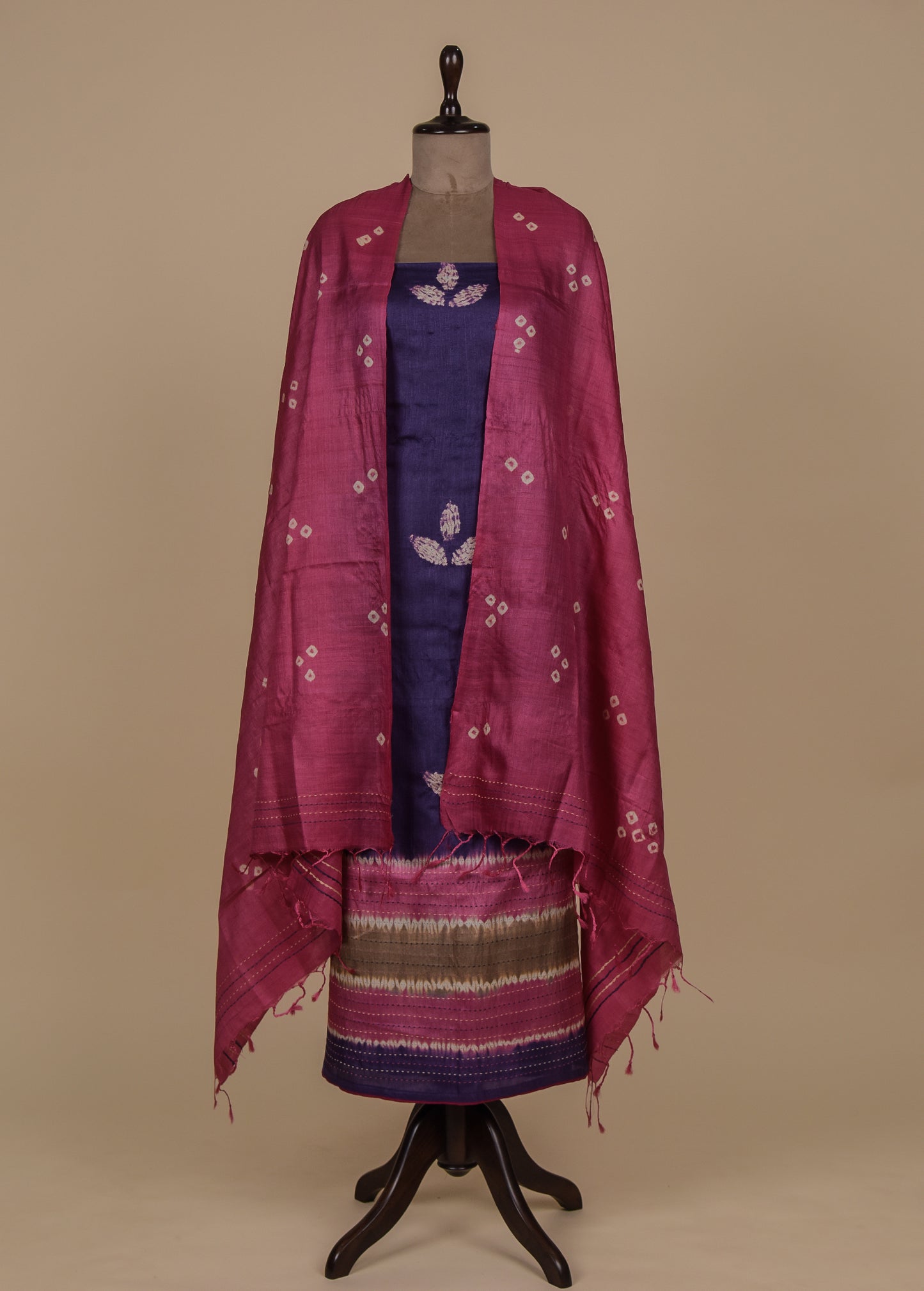 Purple Tussar Dress Material