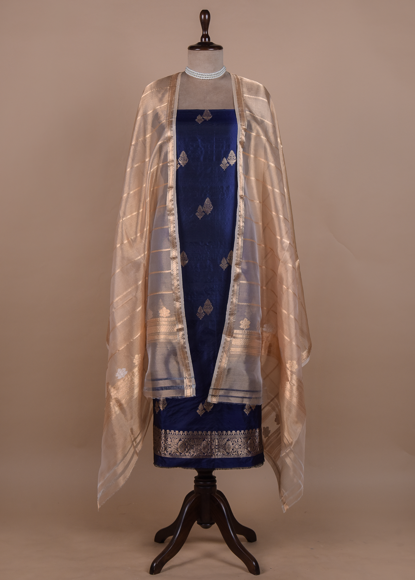 Blue Silk Dress Material