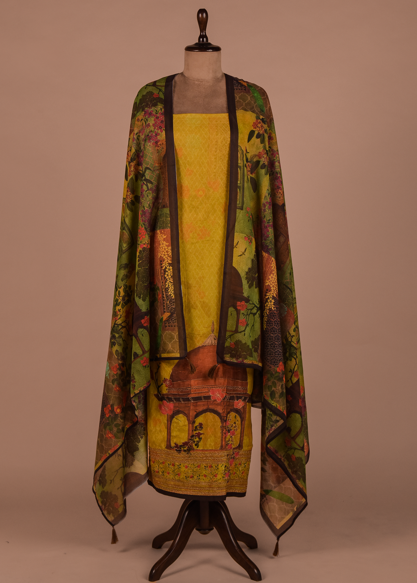 Multicoloured Mulmul Cotton Dress Material
