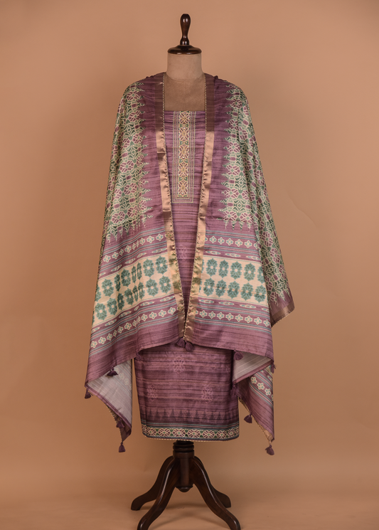 Pink Tussar Dress Material