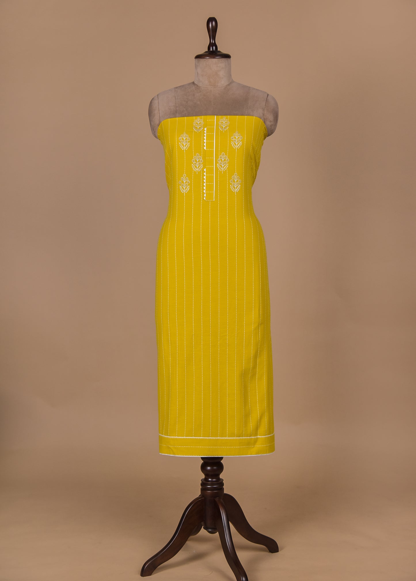 Yellow Cotton Dress Material